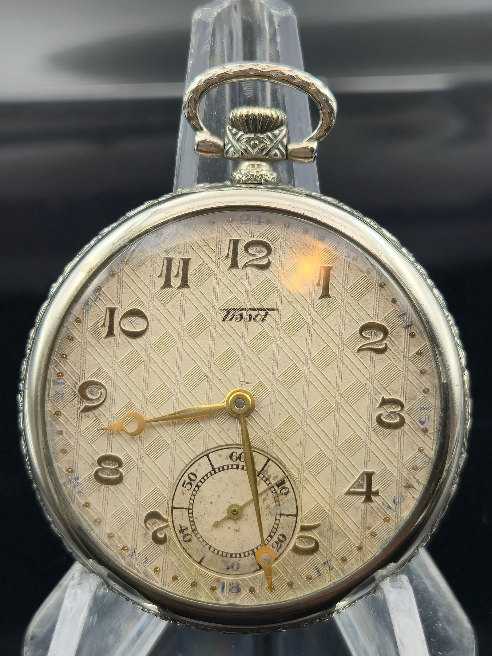 Vintage Tissot Locle 15J Swiss Pocket Watch Fancy Dial & Case (1 of 9)