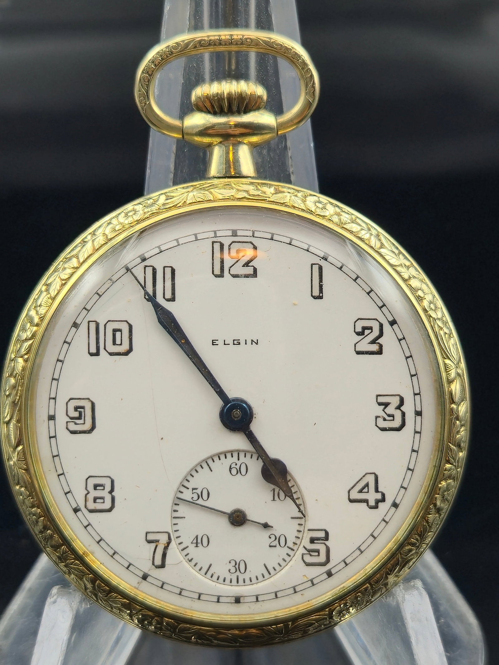 1920s Elgin 17J 12s Open Face Pocket Watch in Scepter GF Case (1 of 8)