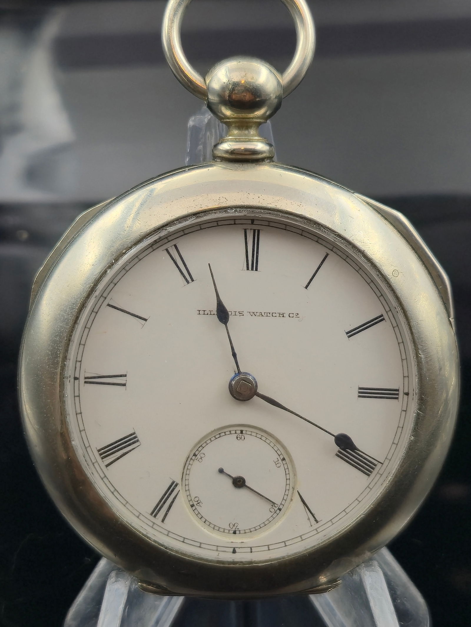 1880 Illinois Grade 101 18s 11J Keywind Pocket Watch, Silverine Case, Roman Dial (1 of 9)