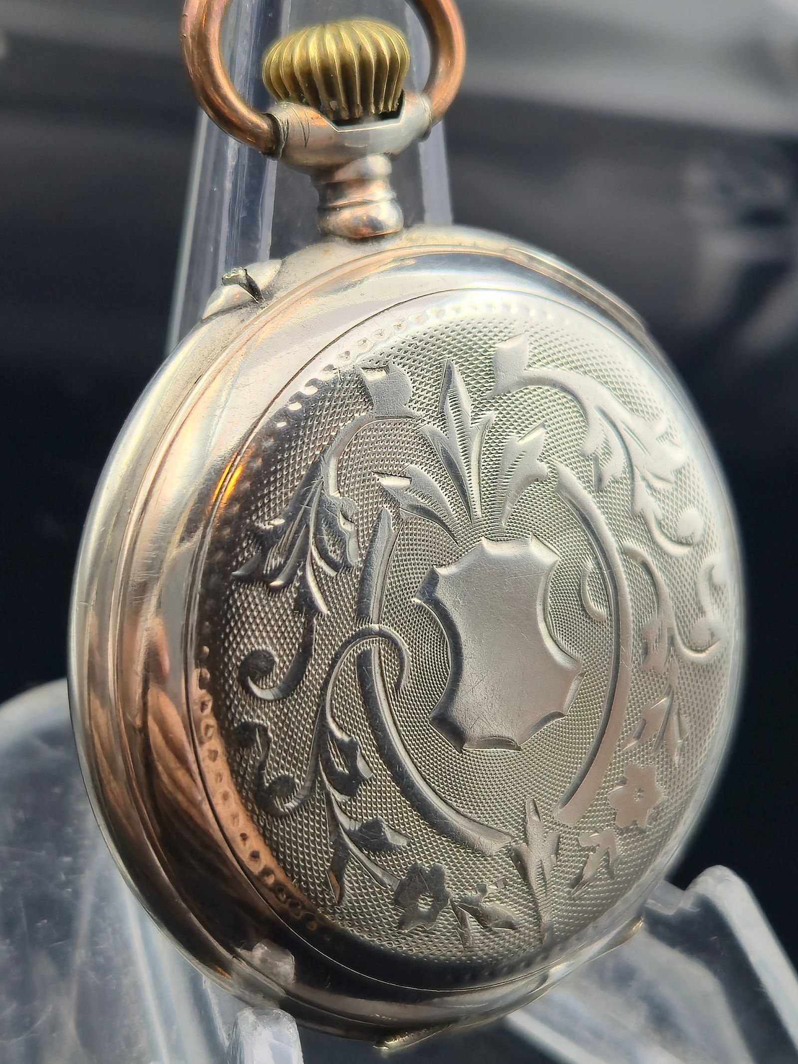 Swiss Silver 0.800 Pocket Watch, Cylindre 6 Rubis, Galonne Case, Arabic Dial c.1900 (1 of 9)