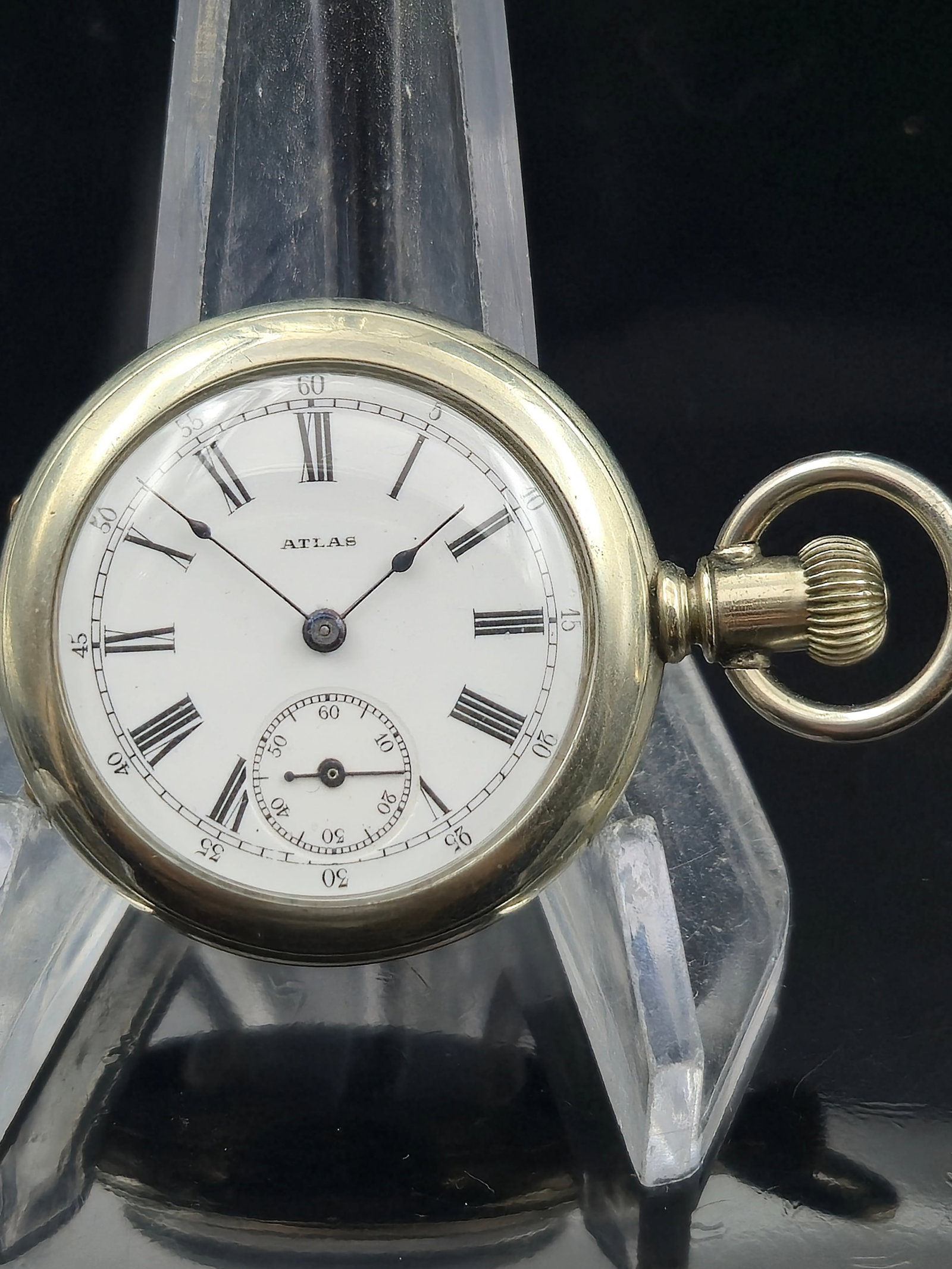 Atlas Watch Co. Chicago Open-Face Pocket Watch in Silveroid Case – Running (1 of 7)