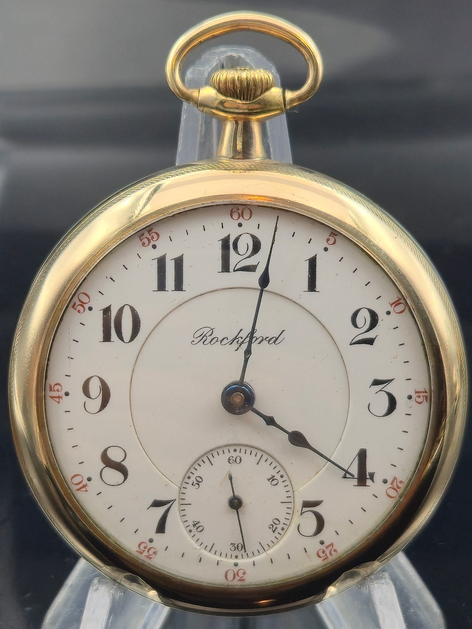1907 Rockford Grade 918 21J 18s RR Pocket Watch, Lever-Set, Adj. 5 Pos, B&B Royal 20Y Gold-Filled Ca (1 of 7)