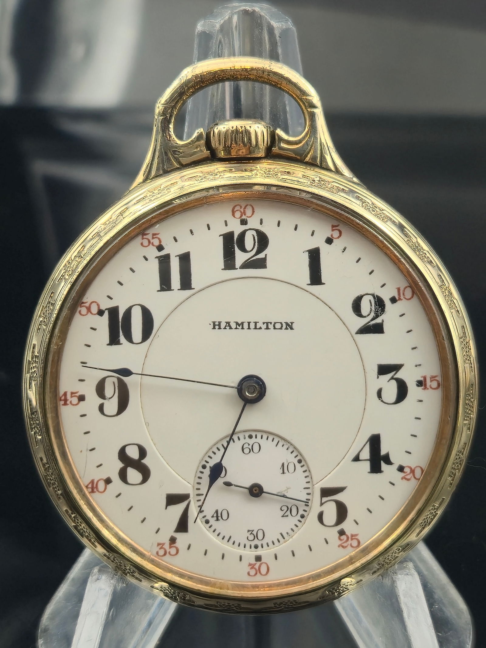 1939 Hamilton 992E Elinvar 21J 16s Railroad Grade Pocket Watch 10K GF (1 of 9)