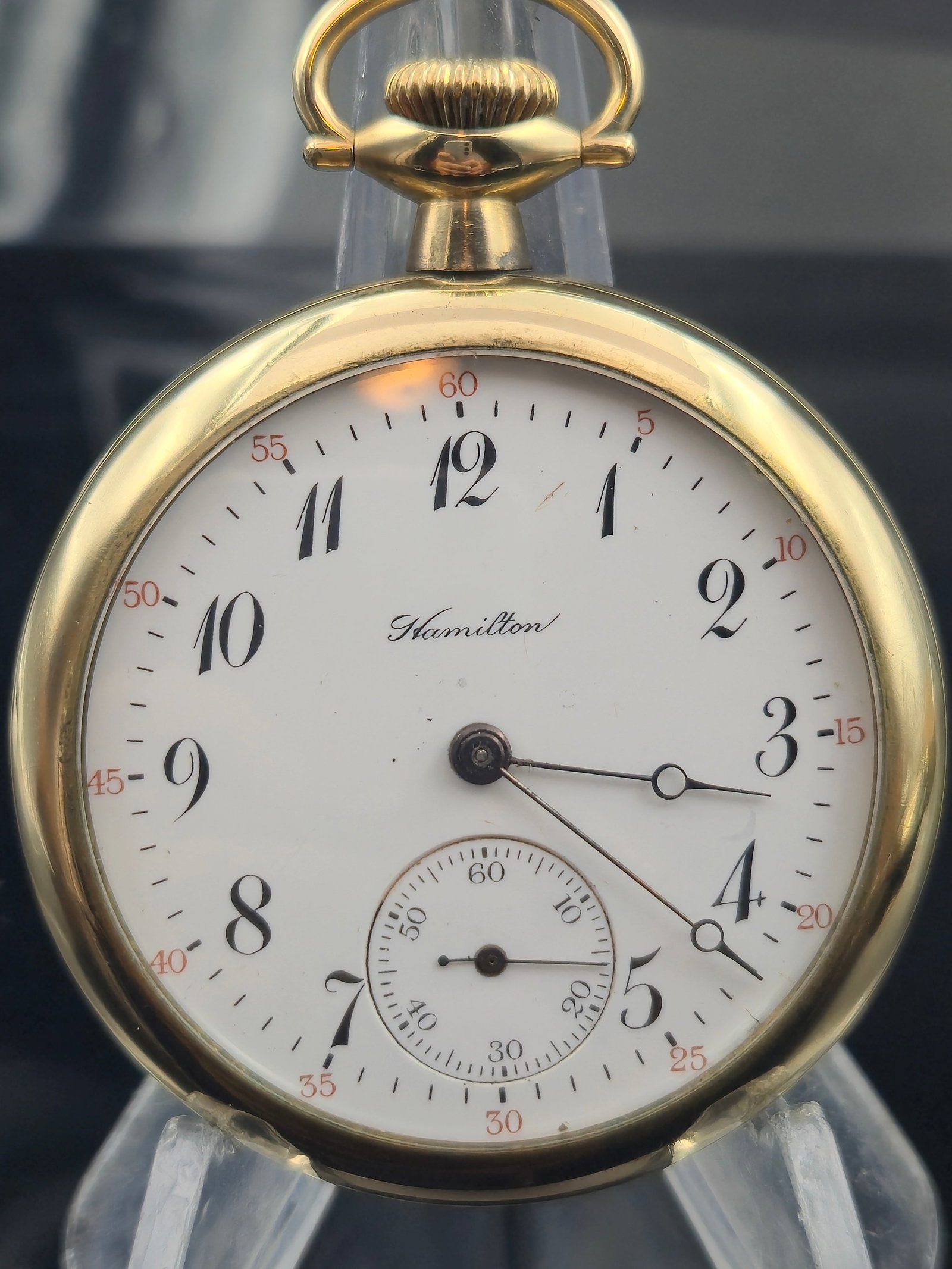 Hamilton 992 Railroad Pocket Watch 21J 16s 1924 Ramona GF Case (1 of 9)