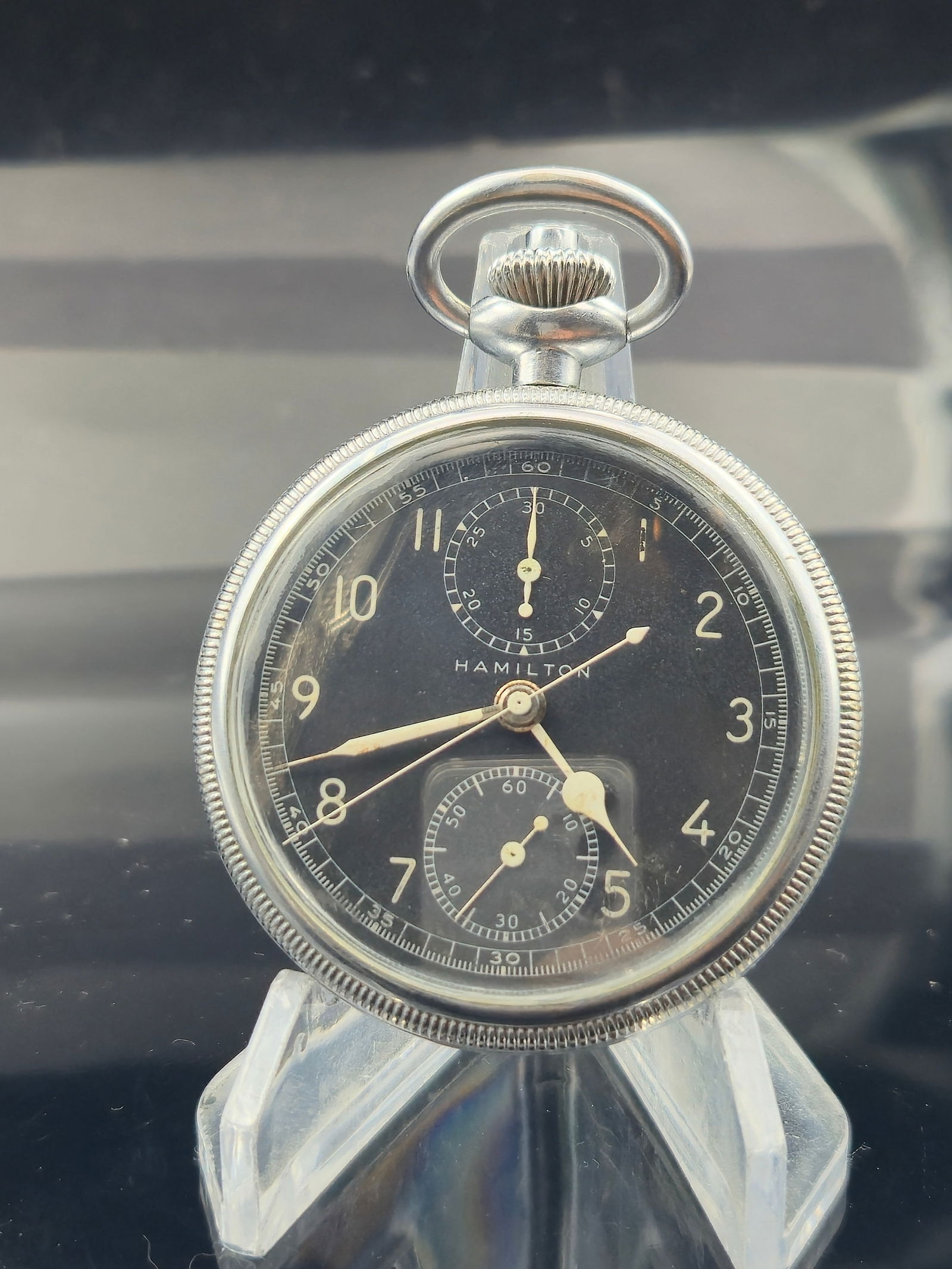 Hamilton WWII Model 23 Military Chronograph AN5742 USAAF Low Serial P1241 Near Mint (1 of 9)