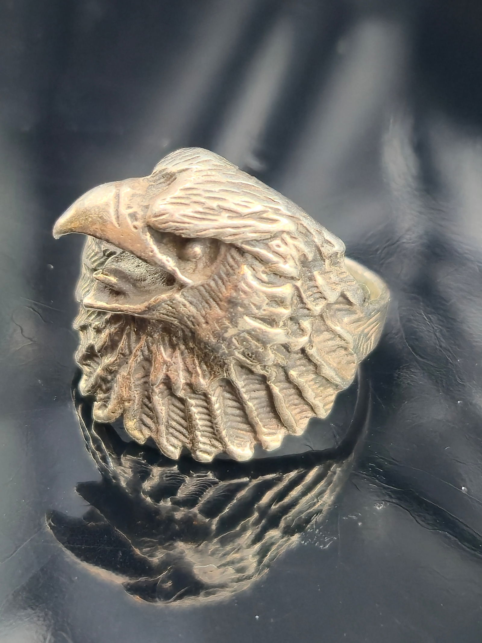 Sterling Silver Bald Eagle Head Ring, Size 10.5, 9.3g (1 of 8)