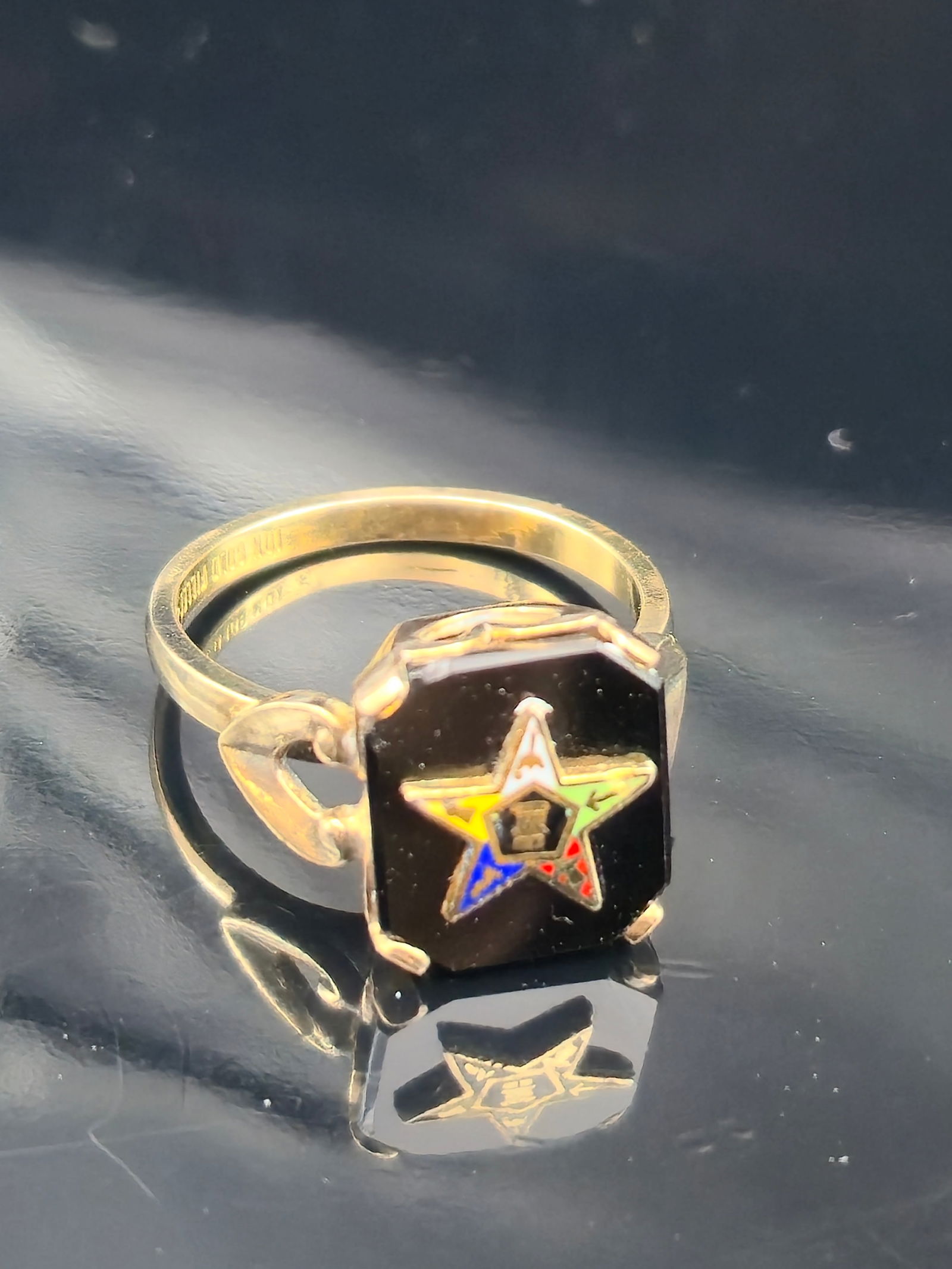 Vintage Order of Eastern Star 10K Gold Filled Ring, Size 7, 3g (1 of 8)