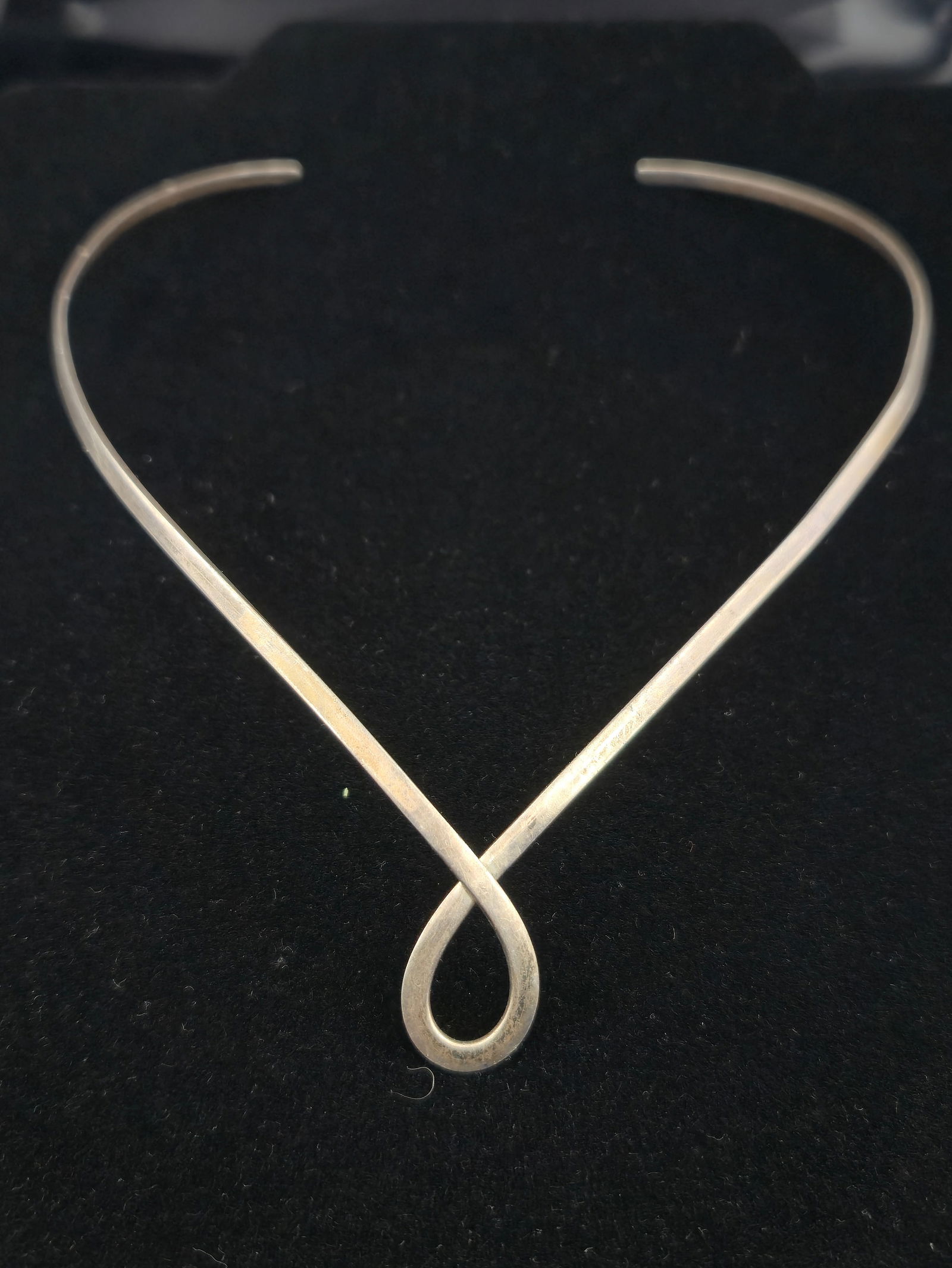 Vintage Mexican 950 Sterling Silver Collar Necklace, Modernist Loop Design, 13.6g (1 of 6)