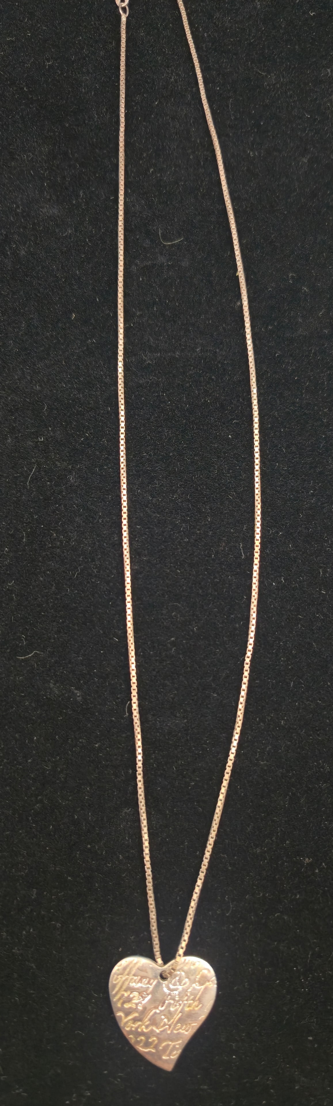 Vintage Sterling Silver Heart Pendant Necklace, 925, Tiffany Style (1 of 8)