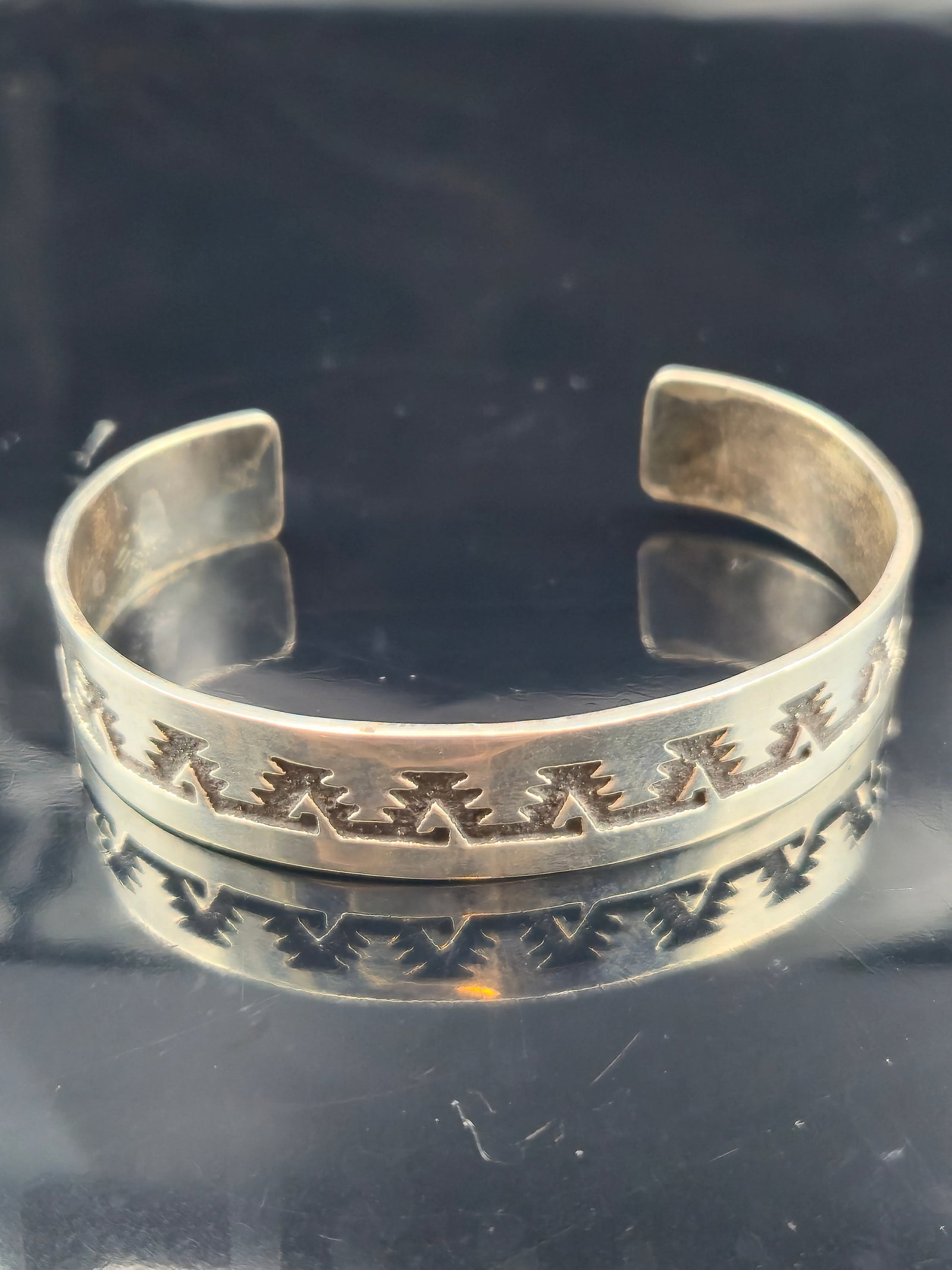 Native American Navajo Allen Singer Sterling Silver Cuff Bracelet 24.9g (1 of 6)