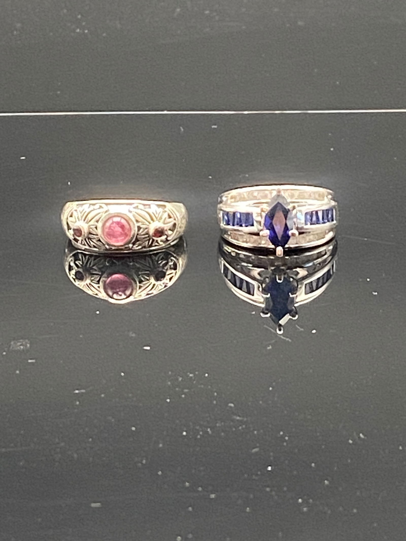 Vintage Sterling Silver Gemstone Rings (1 of 8)