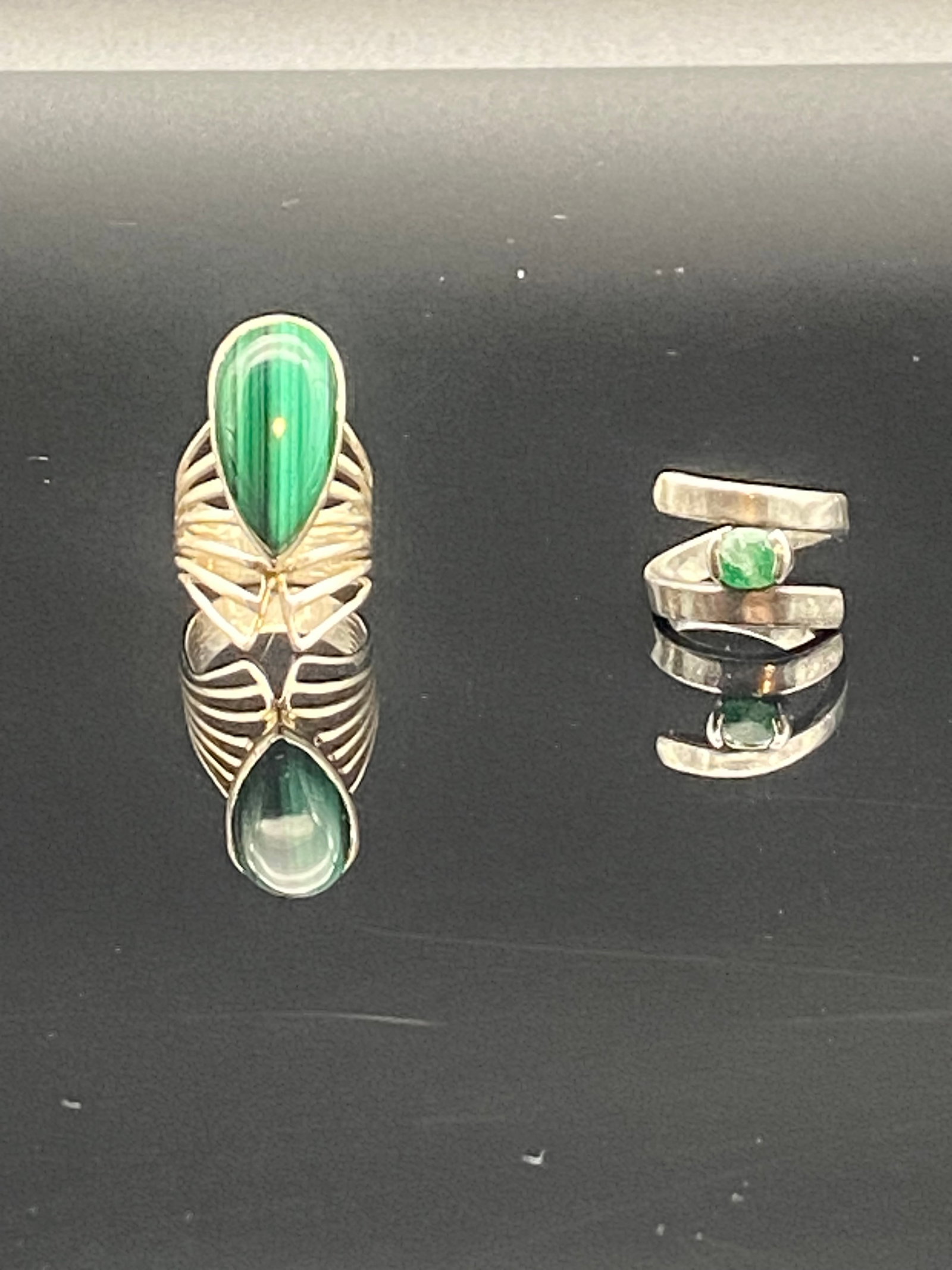 Sterling Silver Malachite Rings (1 of 7)