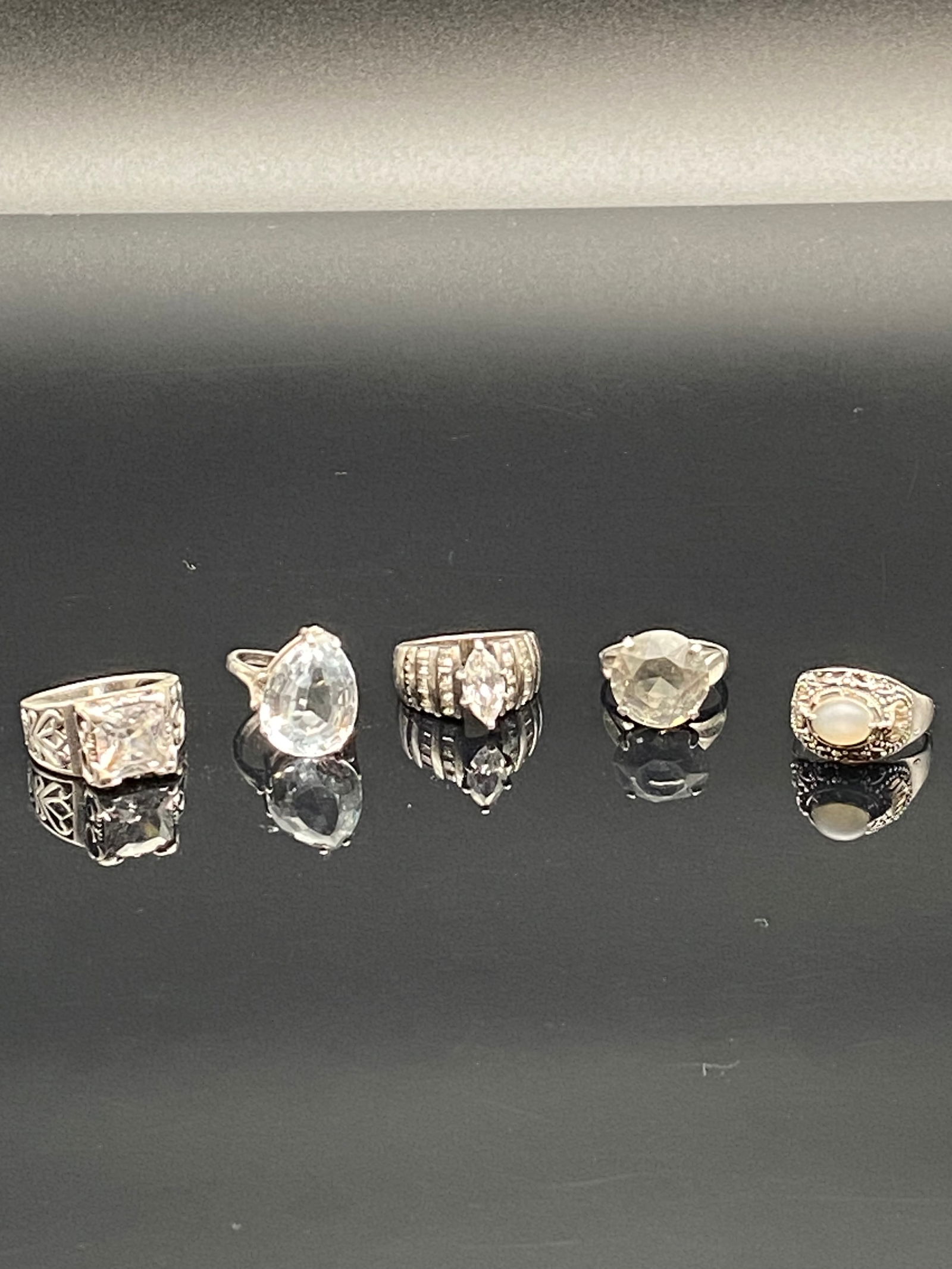 Sterling Silver Rings – CZ, Crystal & Pearl Accents (1 of 13)