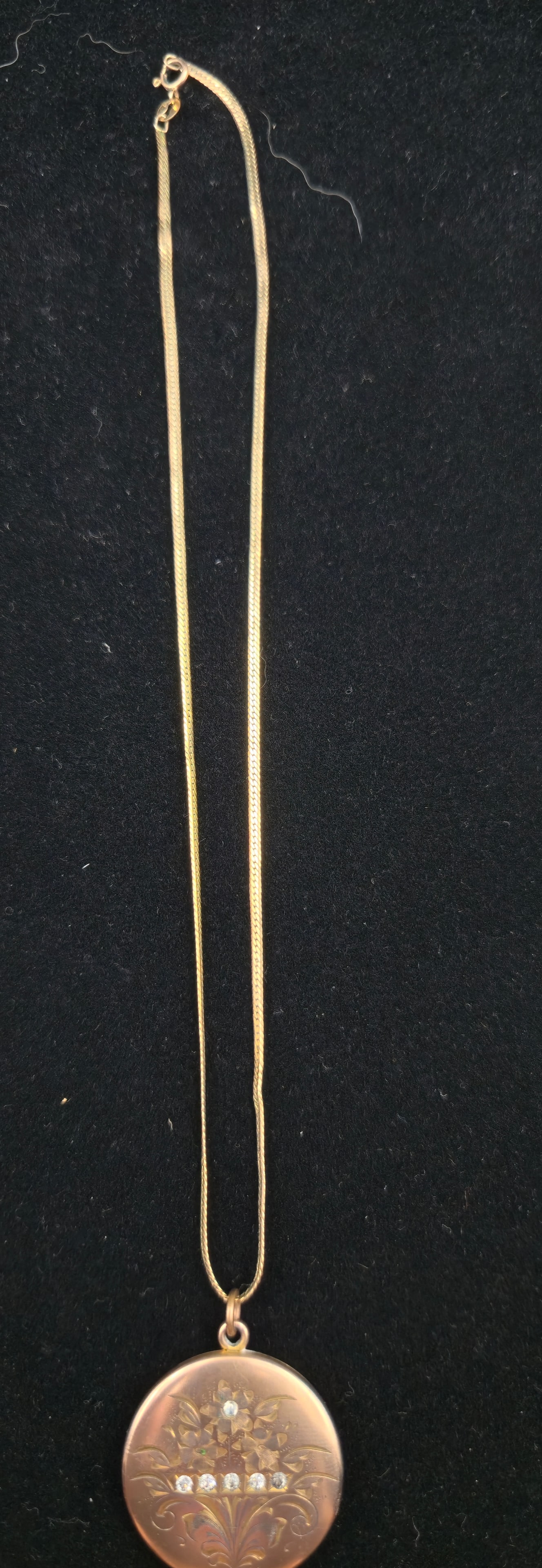 Victorian Revival Gold-Filled Locket w/ 14K Gold Chain, 13.8g, c. 1915 (1 of 7)