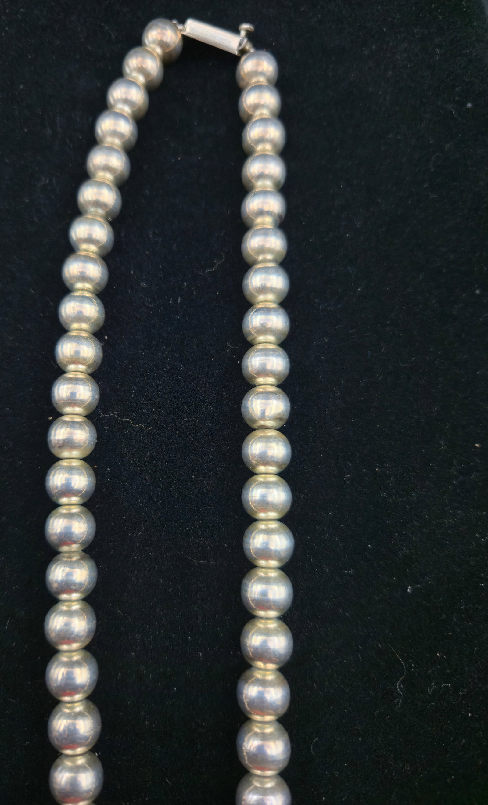 Vintage Mexican Taxco Sterling Silver Bead Necklace 84.3g (1 of 6)