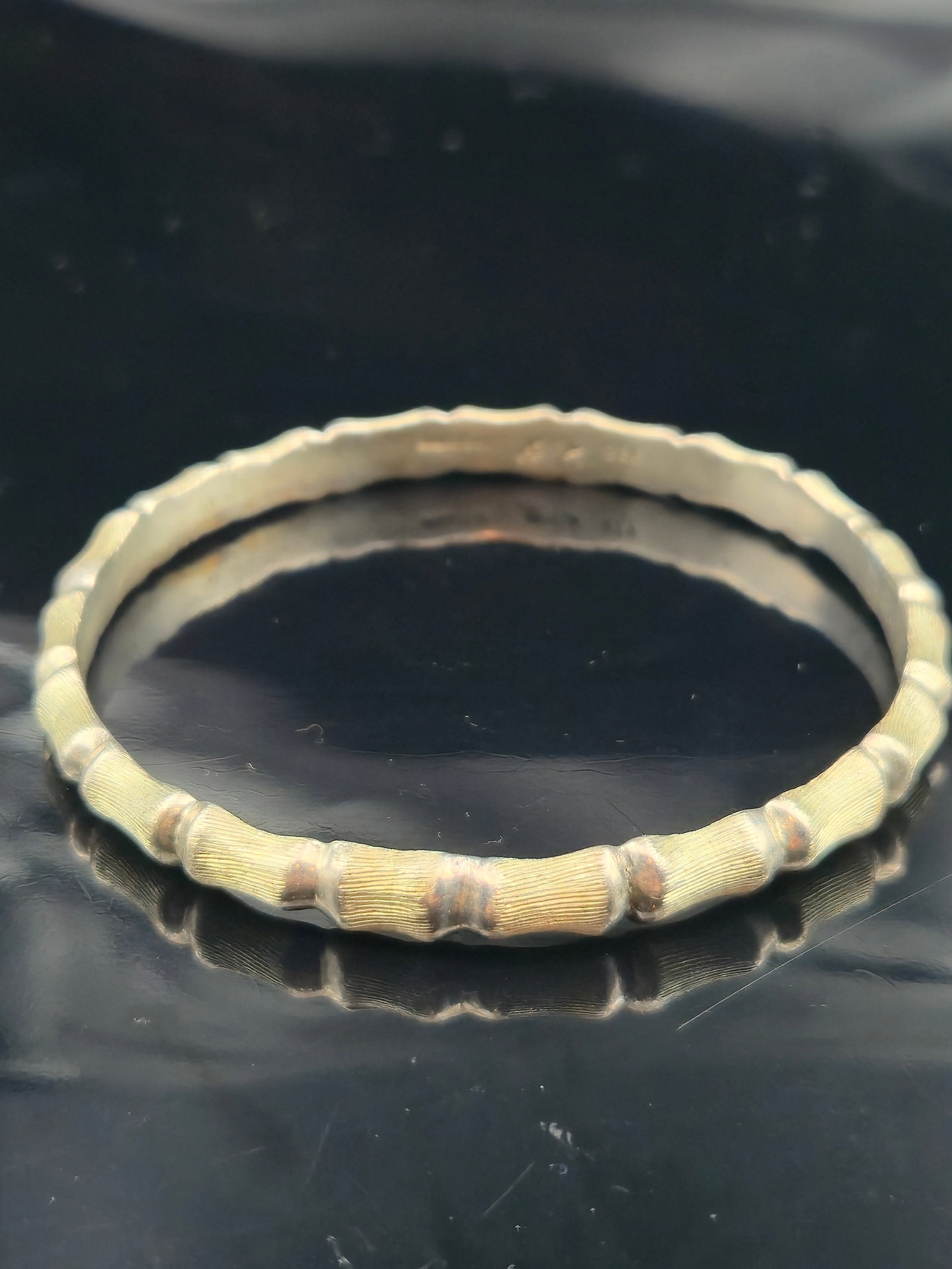 Vintage Mexican Sterling Bamboo Bangle Bracelet RRC 32.8g (1 of 6)