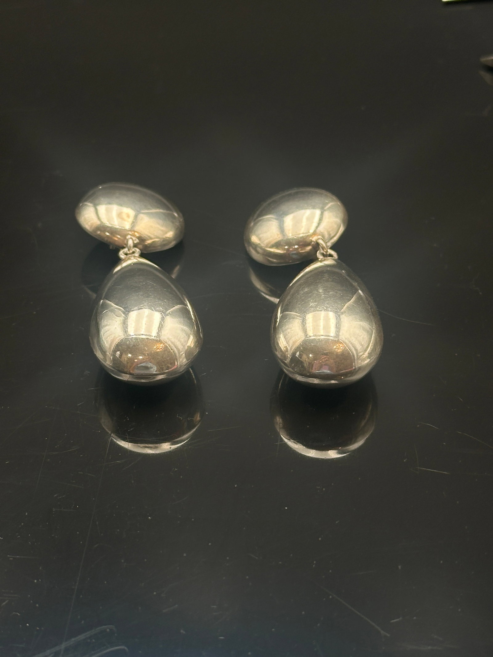 Vintage Sterling Silver Clip-On Dangle Earrings – Bold Modernist Design (1 of 7)