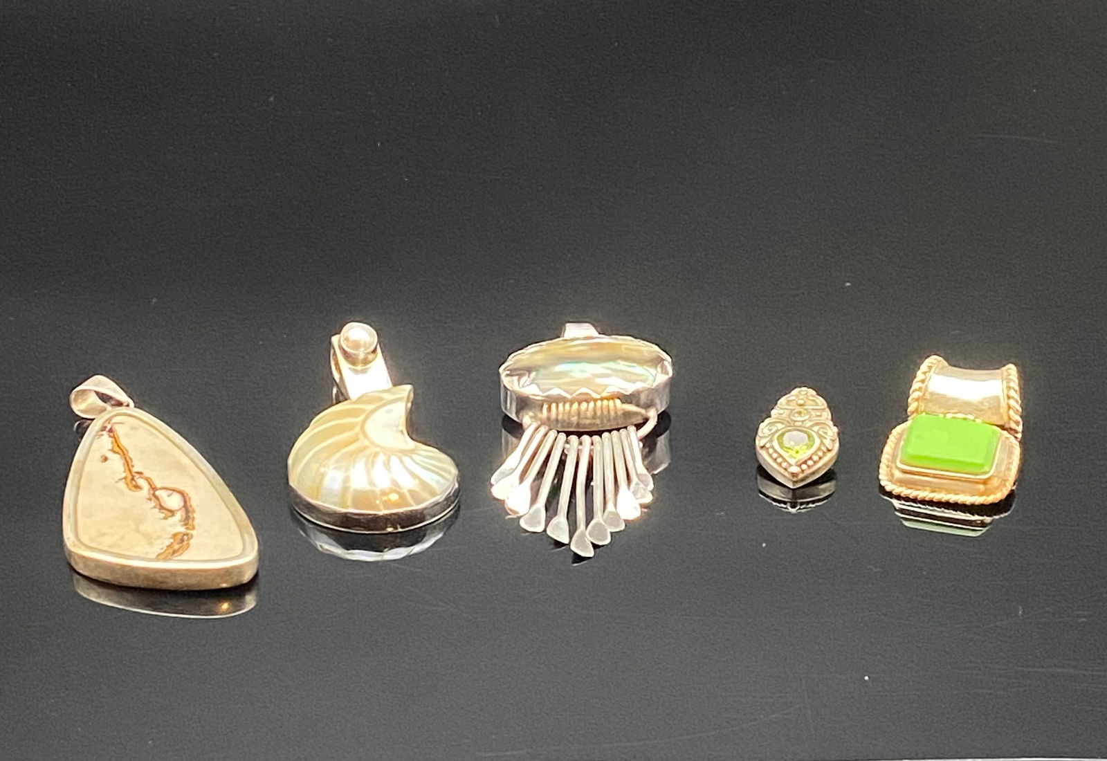 Sterling Silver Pendants – Fossil, Shell, and Ornate Designs (1 of 8)