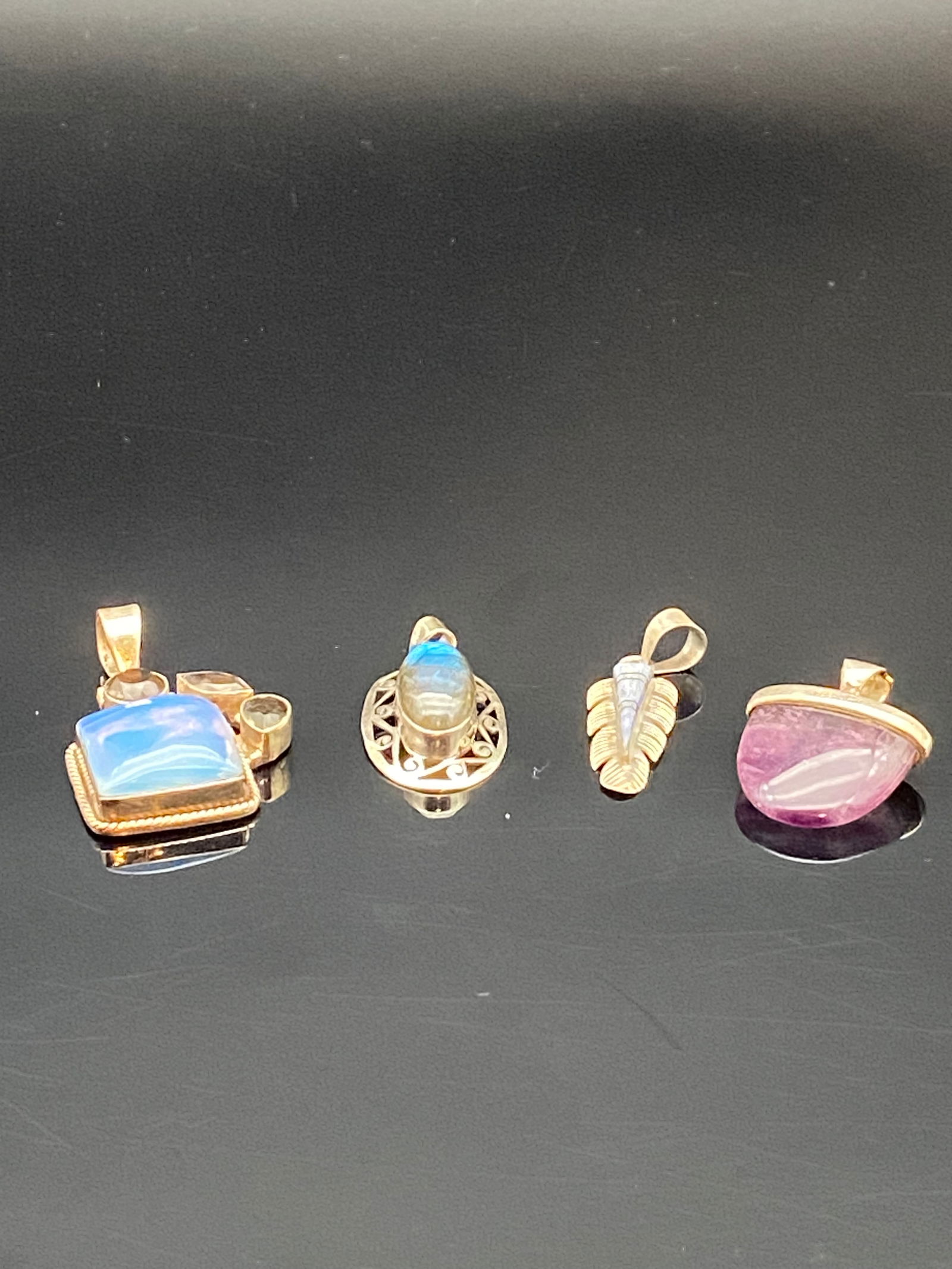 Sterling Silver Gemstone Pendants – Moonstone, Labradorite & Rose Quartz (1 of 7)