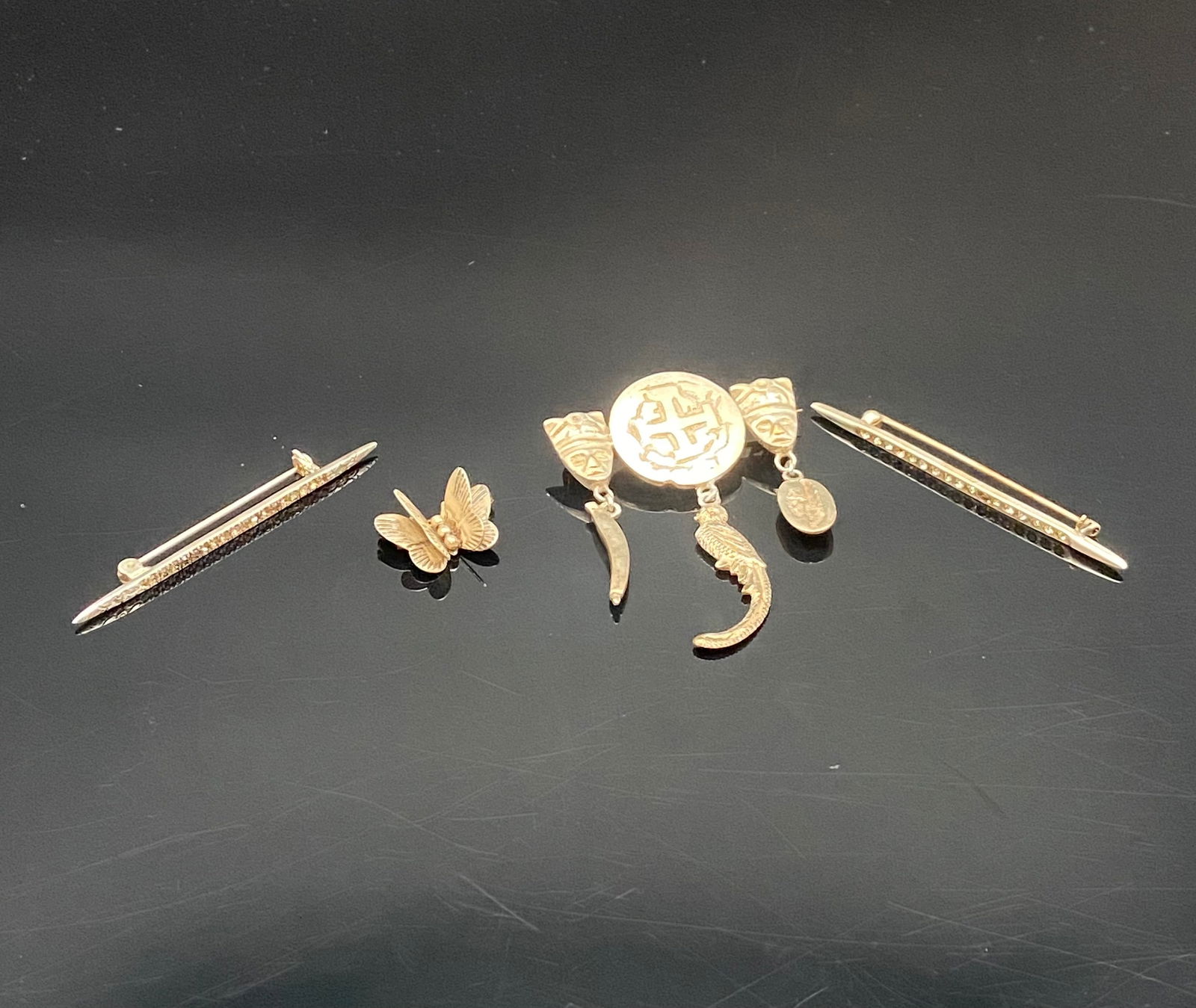 Sterling Silver Brooches – Bar Pins, Butterfly & Ethnic Motif (1 of 7)