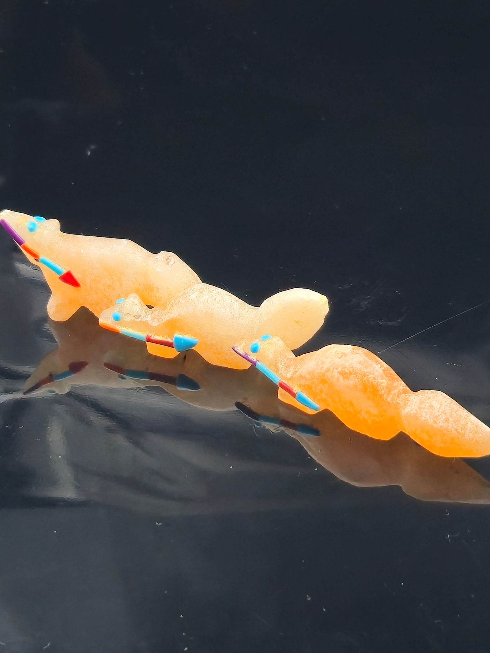 Set of 3 Zuni Fetish Carvings, Stone Animals with Inlay (1 of 9)