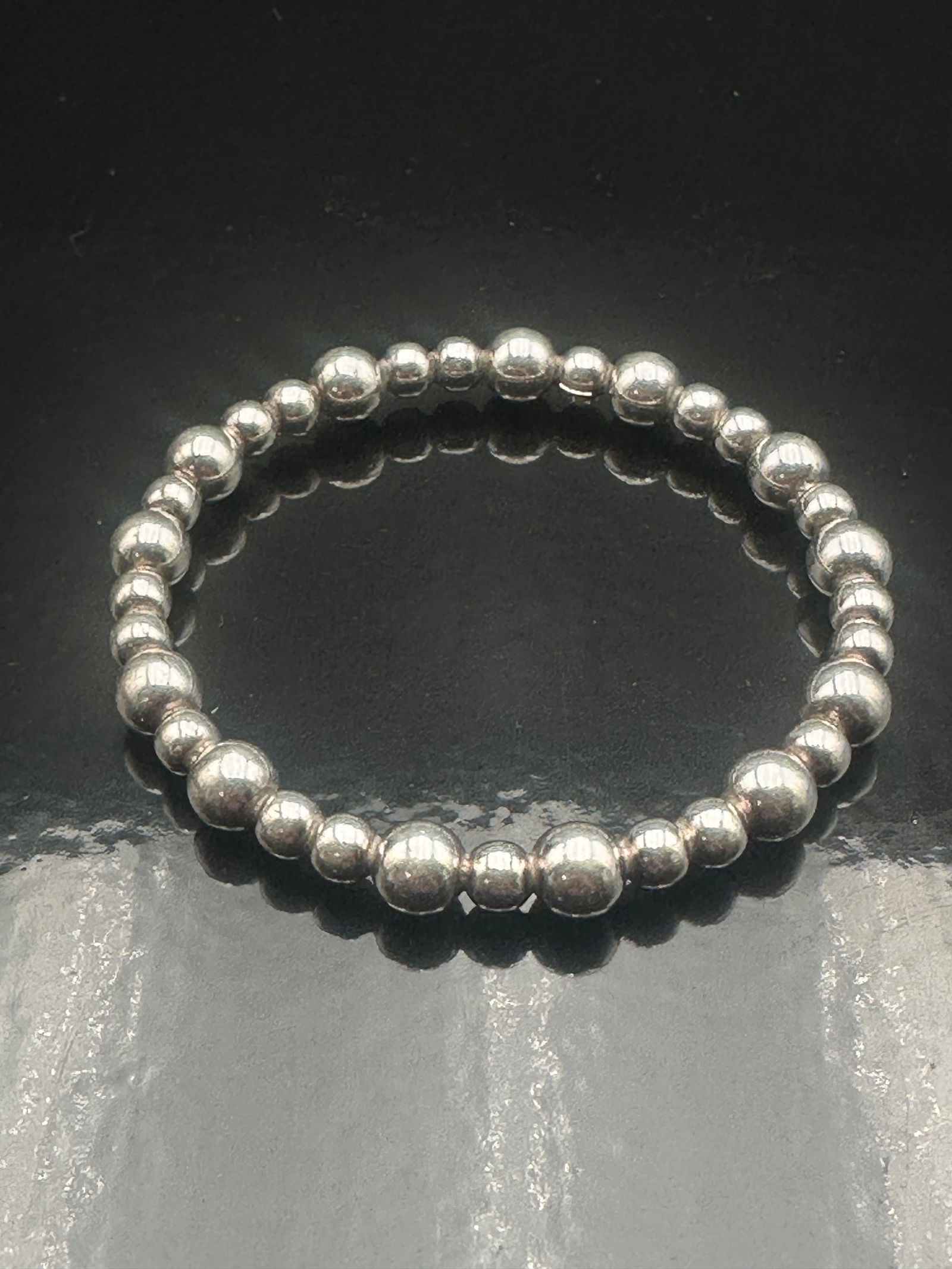 Sterling Silver Beaded Stretch Bracelet (1 of 6)