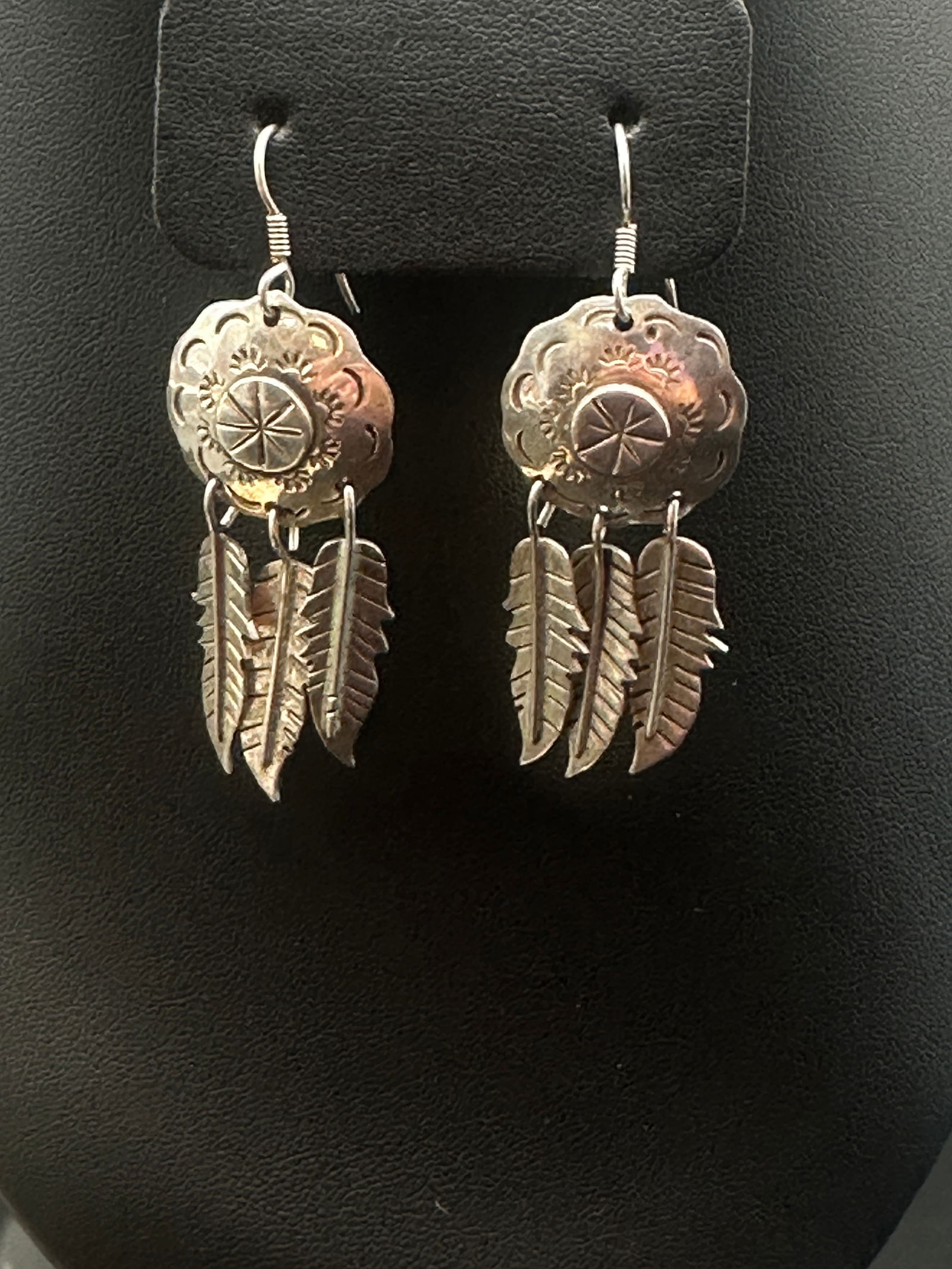 Vintage Mexican Sterling Silver Feather Dangle Earrings Signed “TA-116 Mexico 925” (1 of 6)