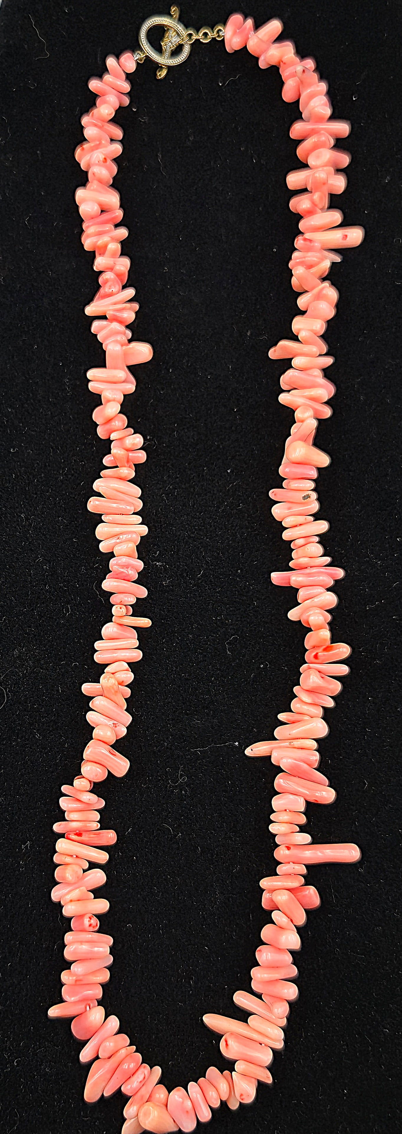 Vintage 57.7g Salmon Coral Branch Necklace w/ Toggle Clasp (1 of 6)