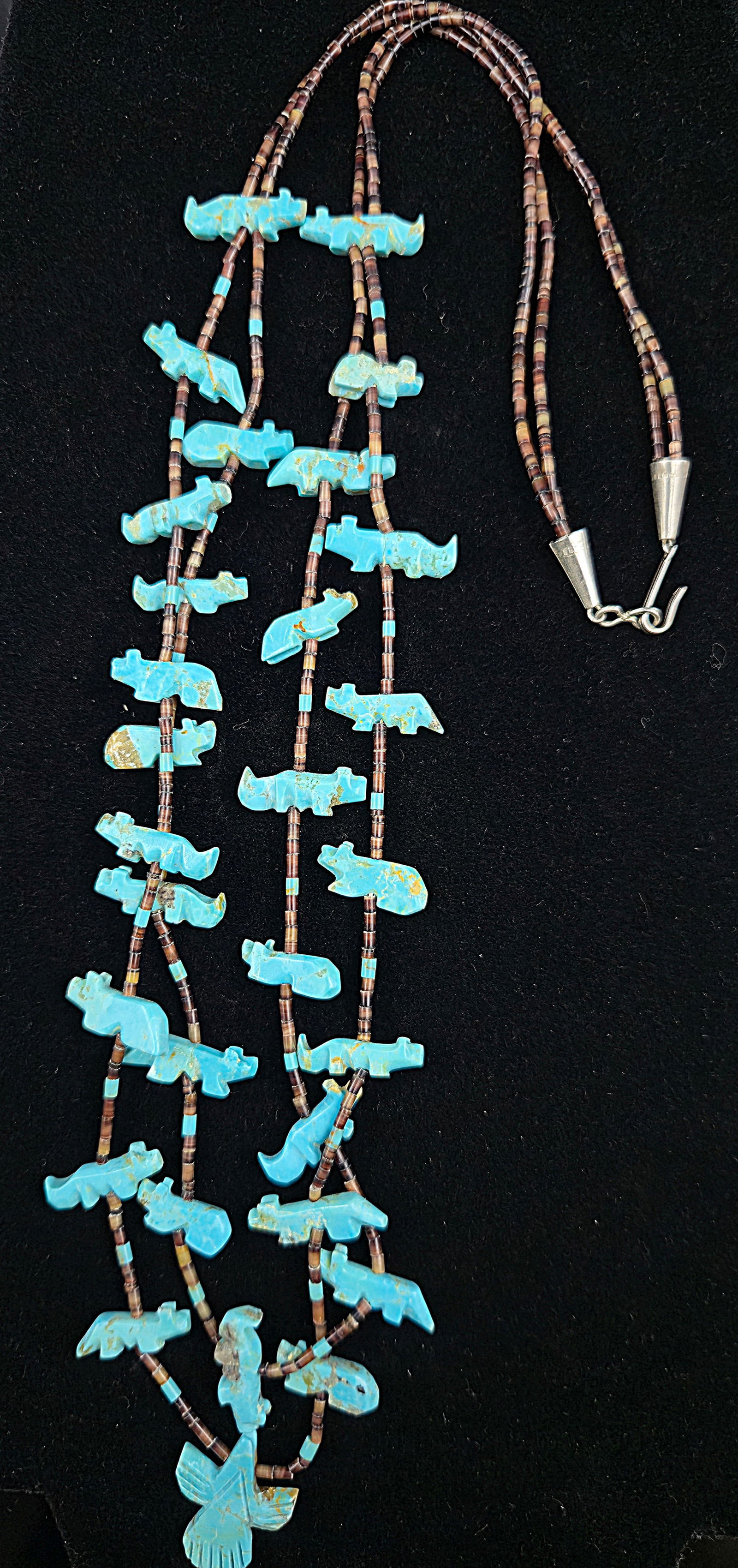 30.6g Southwestern Turquoise Fetish Necklace w/ Thunderbird Pendant (1 of 5)