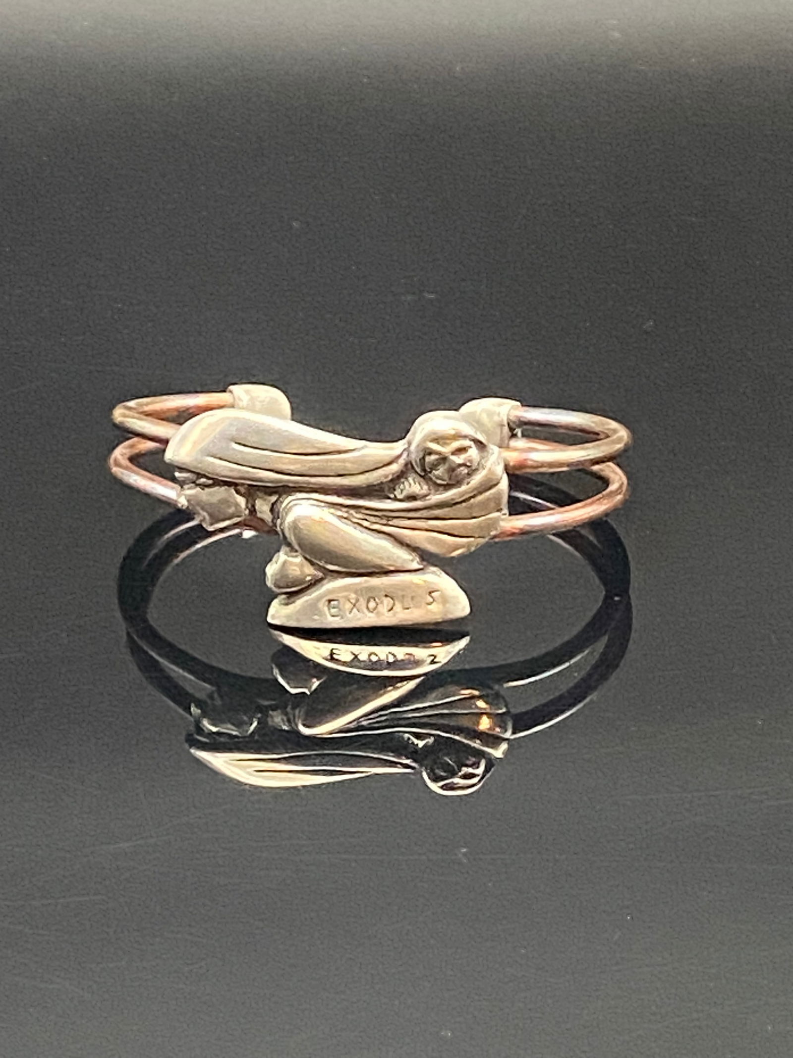 Sterling Silver “Exodus” Figural Cuff Bracelet (Artisan Studio Piece) (1 of 5)