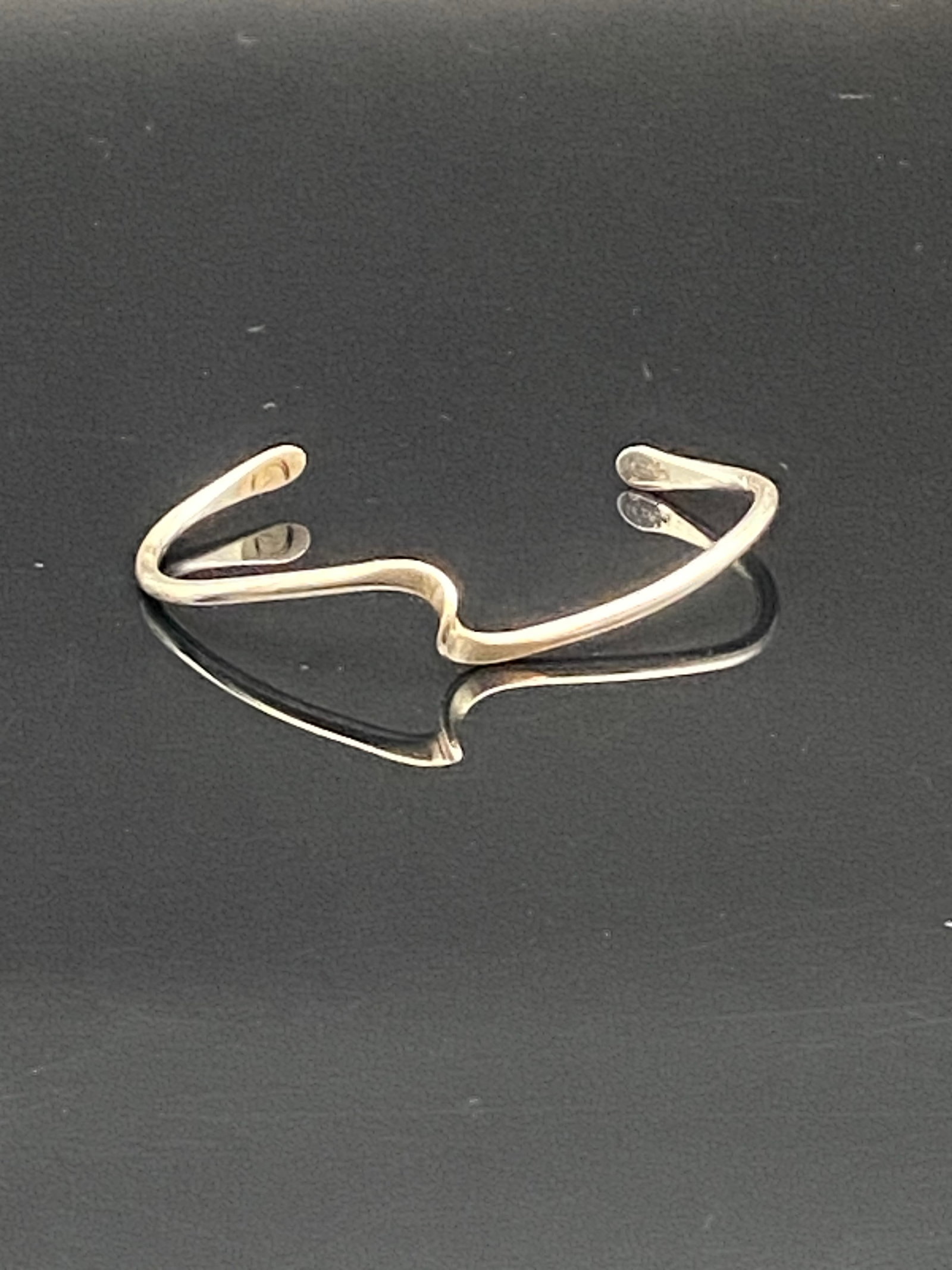 Modern Sterling Silver Minimalist Wave Cuff Bracelet (1 of 4)