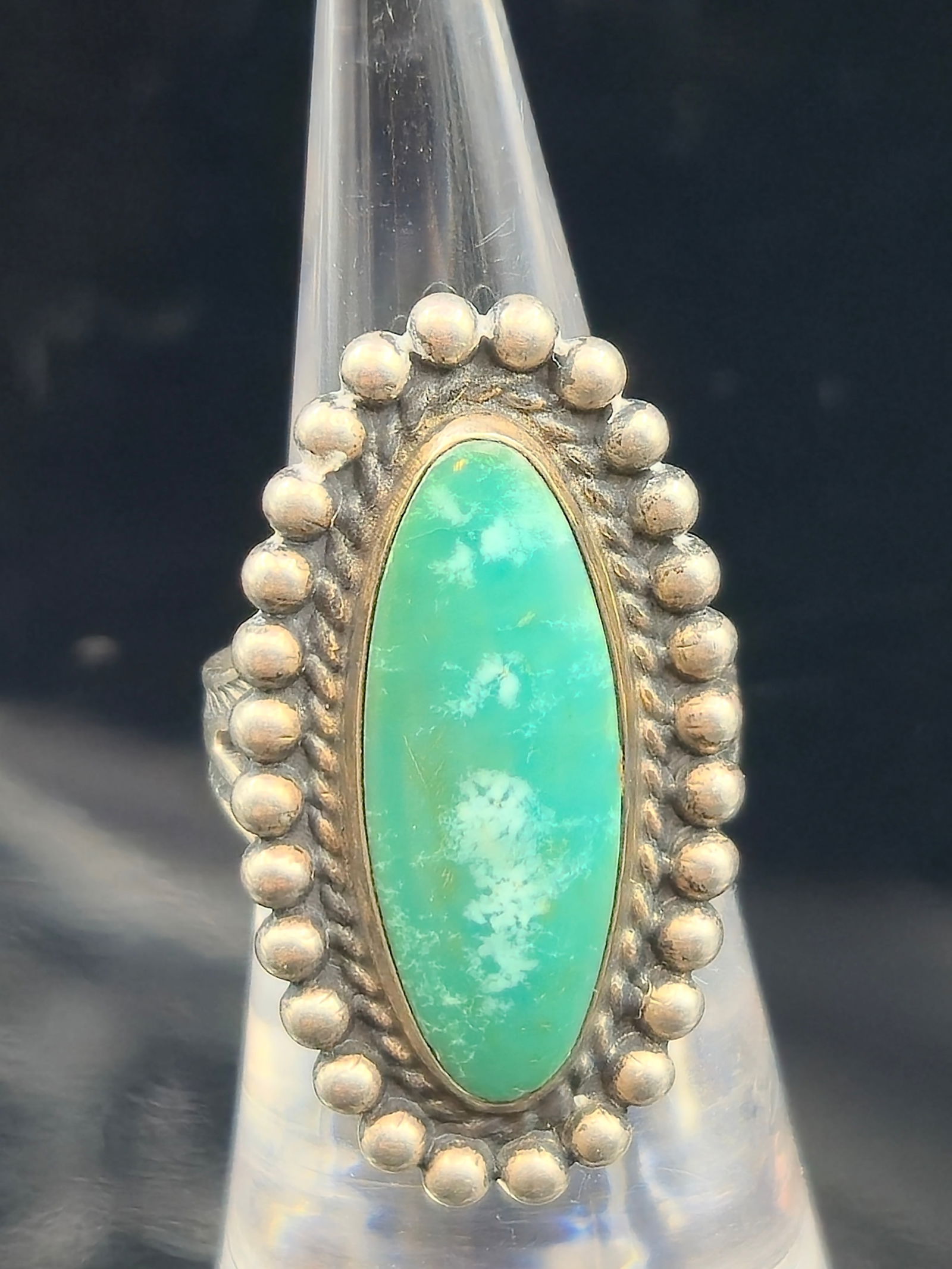 Vintage Navajo Sterling Silver Turquoise Ring Sz 5 (1 of 7)