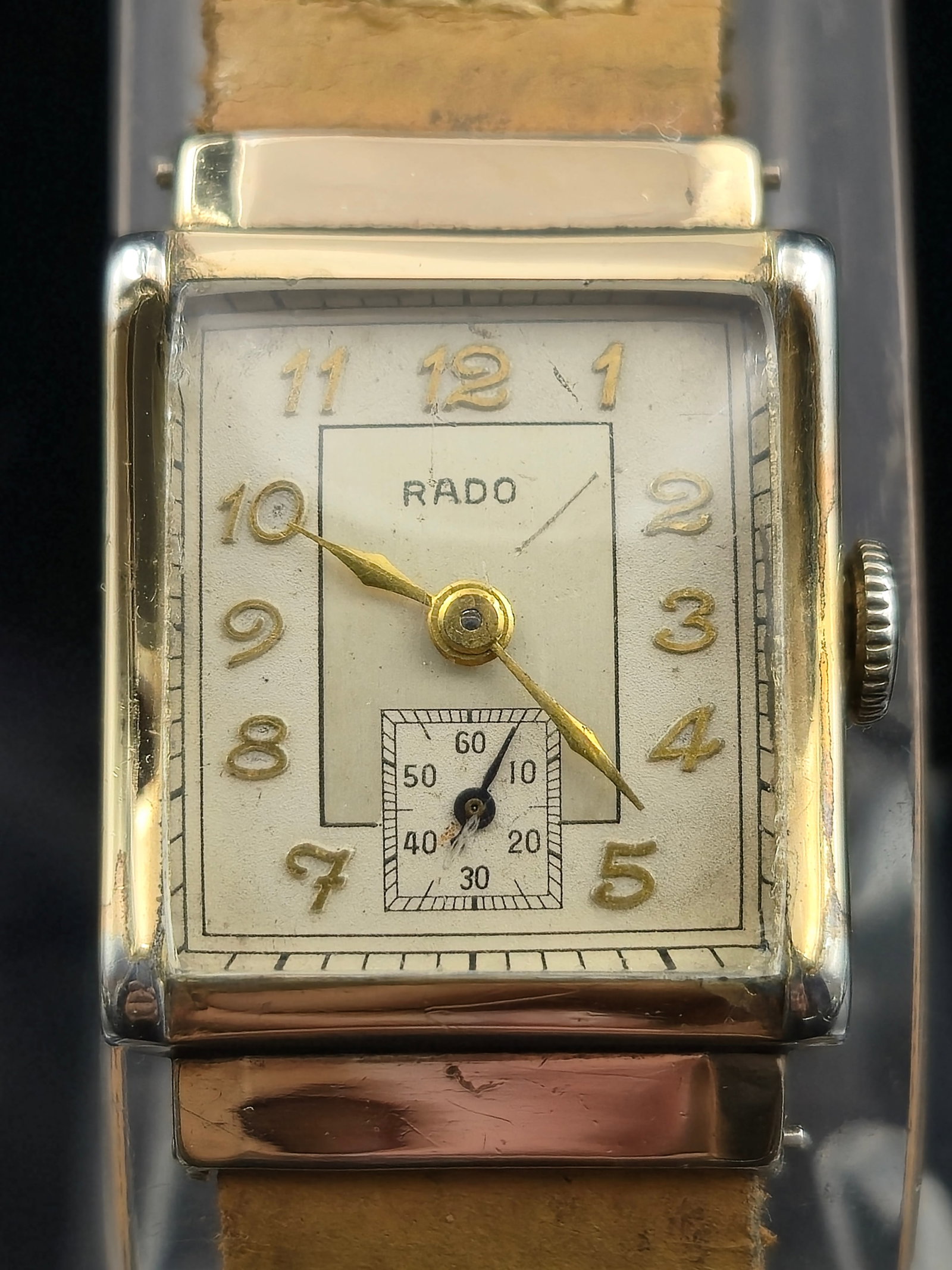 Rado 1940s Rectangular Tank Watch 17J Swiss Manual Wind Running (1 of 7)