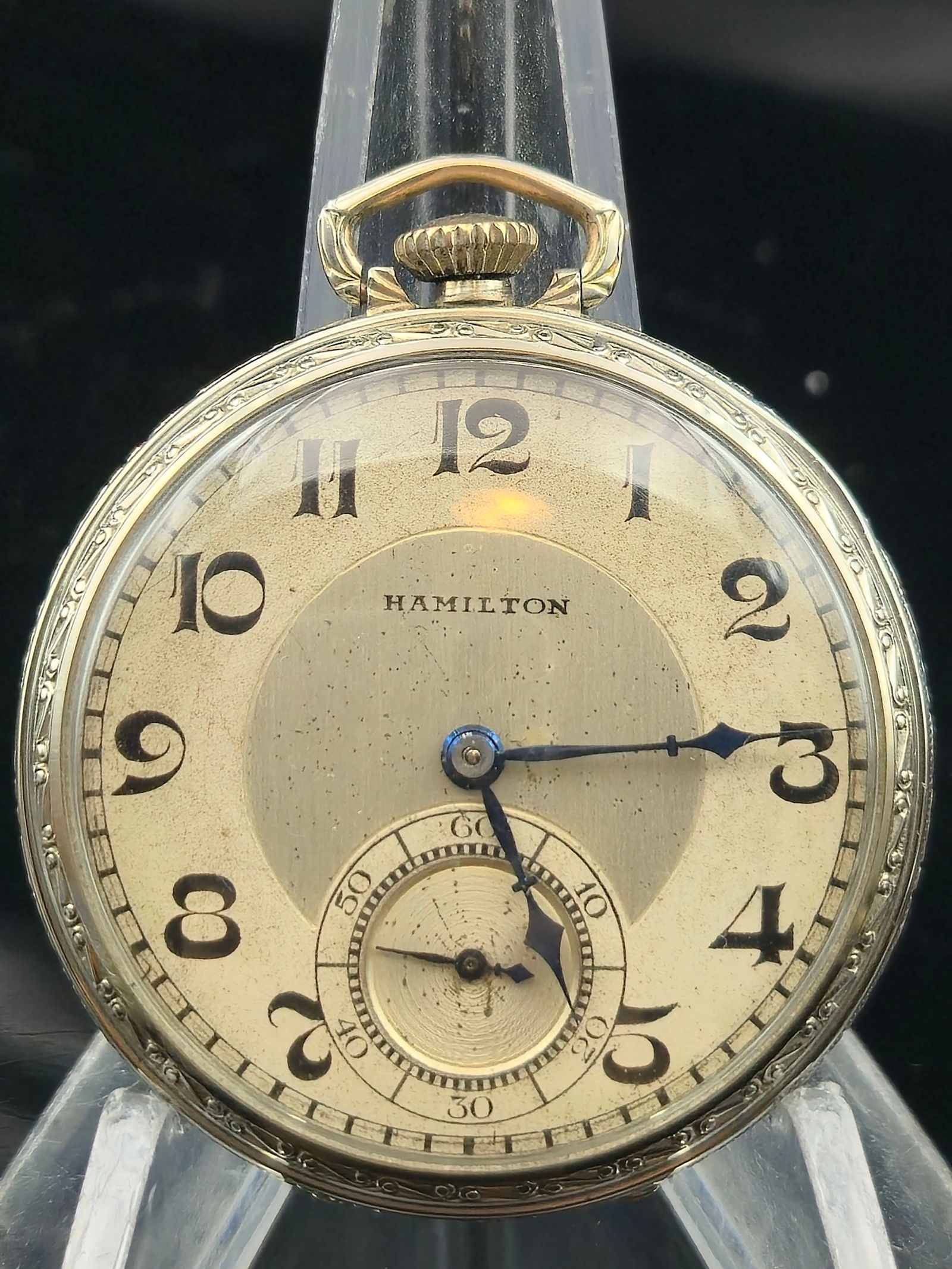Hamilton Grade 912 17j 12s Pocket Watch in 14K GF Wadsworth Case (1936) (1 of 10)