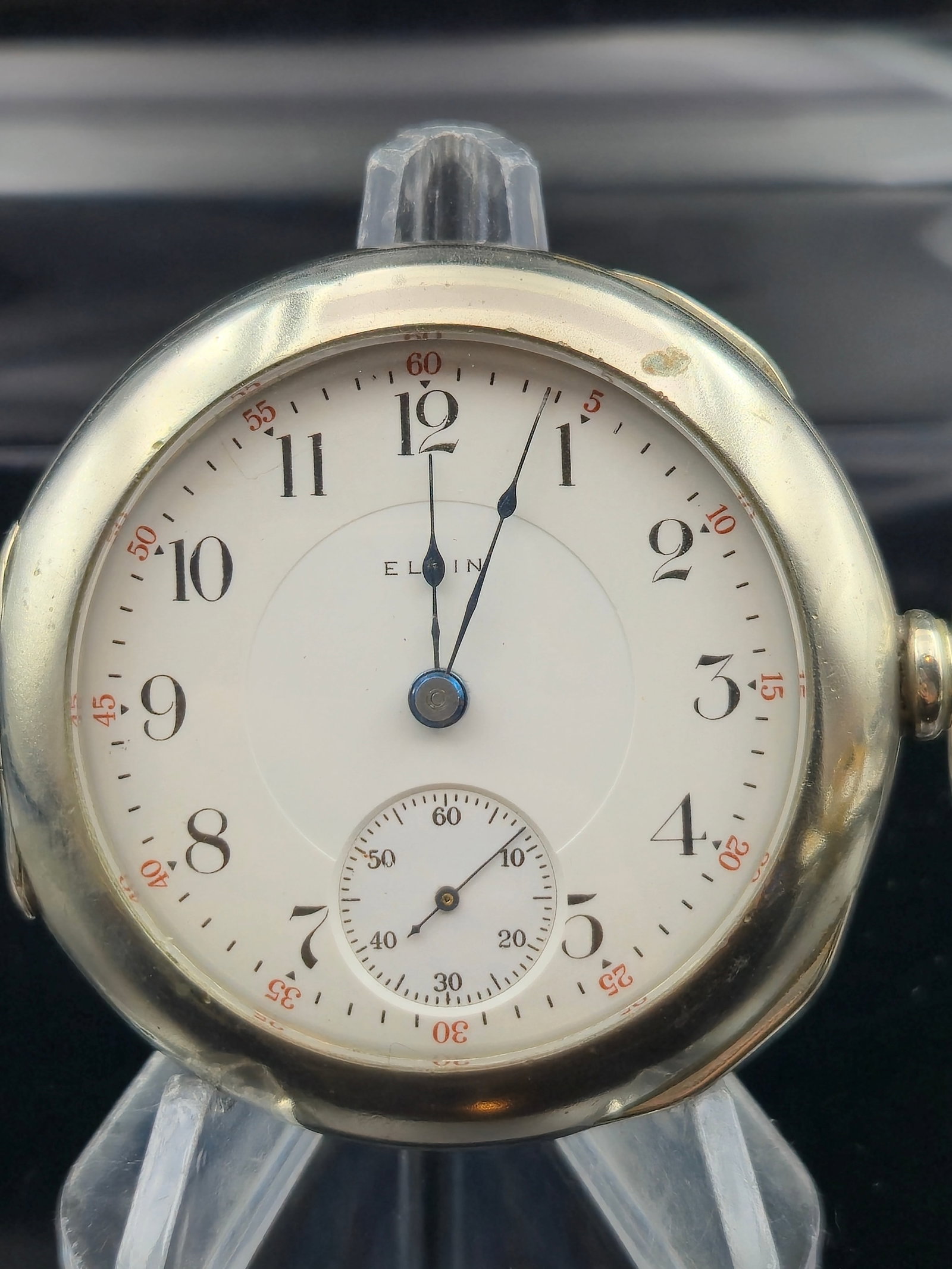 1910 Elgin 18s 17J Grade 378 Pocket Watch in Streetcar Engraved Dueber Case (1 of 9)