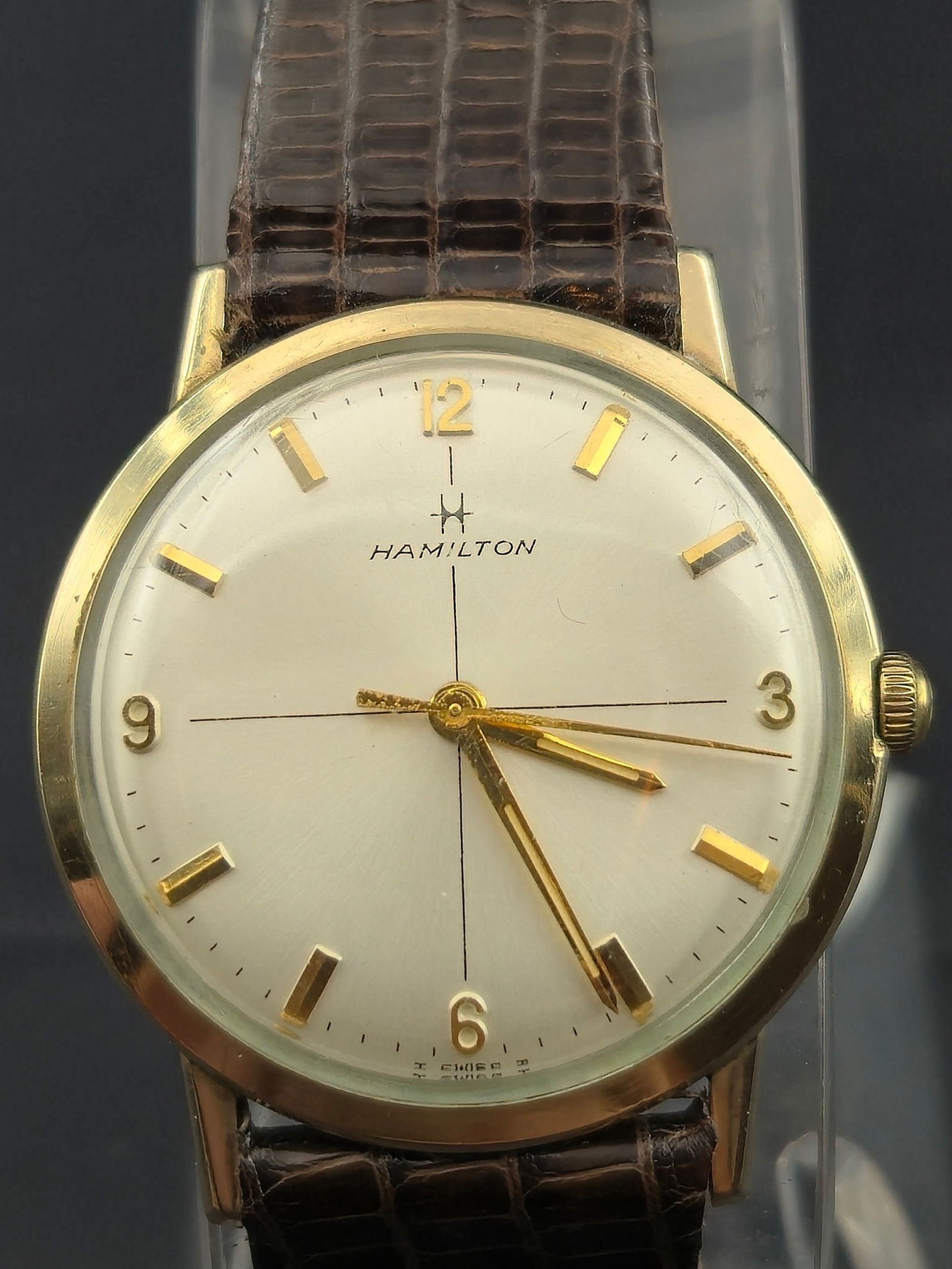 Hamilton Swiss 17J Manual Wind Dress Watch, 32.5mm, 10K RGP Bezel, Orig. Strap & Buckle (1 of 10)