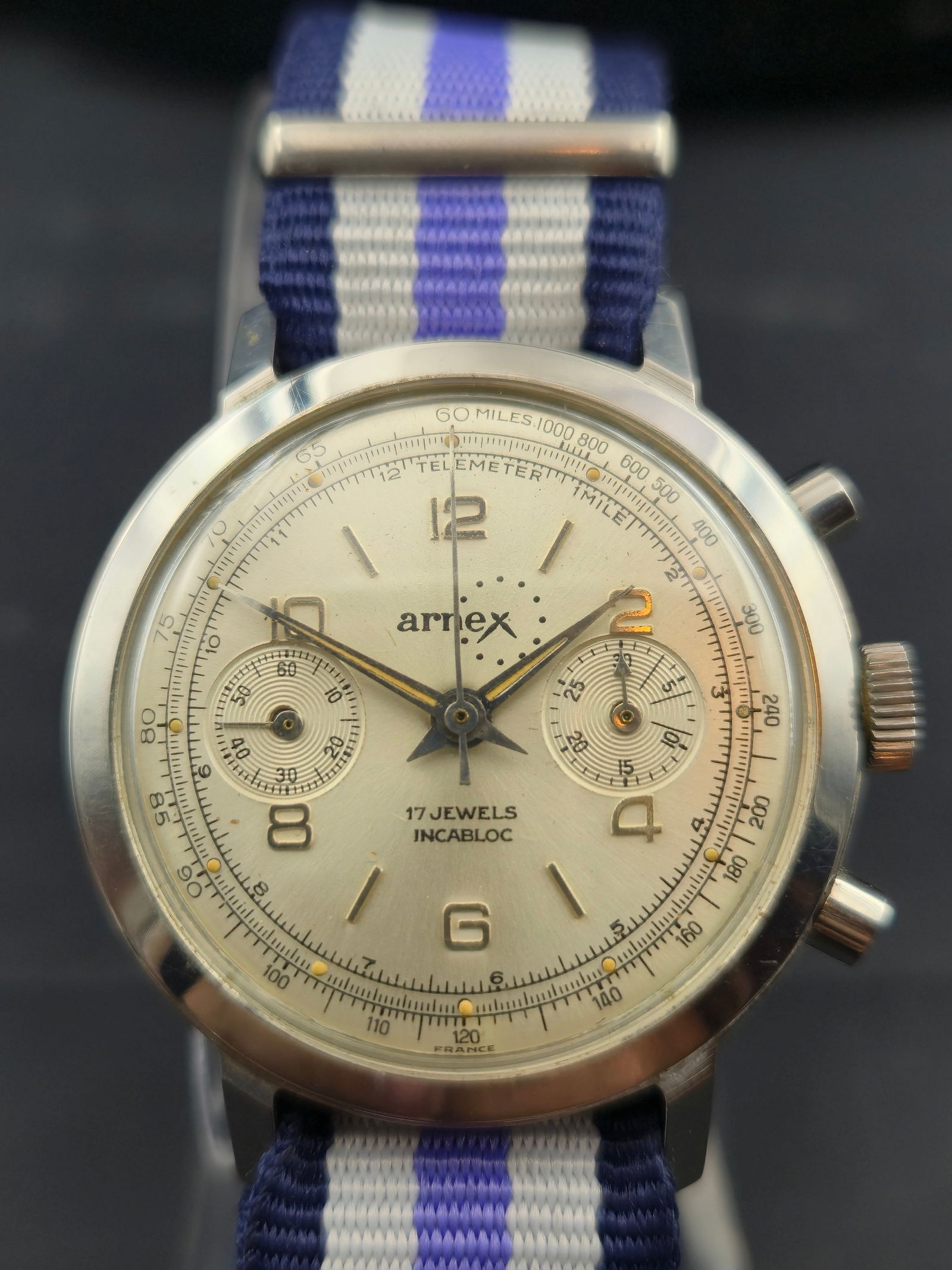 Vintage 1960s Armex Chronograph 17J Swiss Landeron Movement Near Mint (1 of 8)