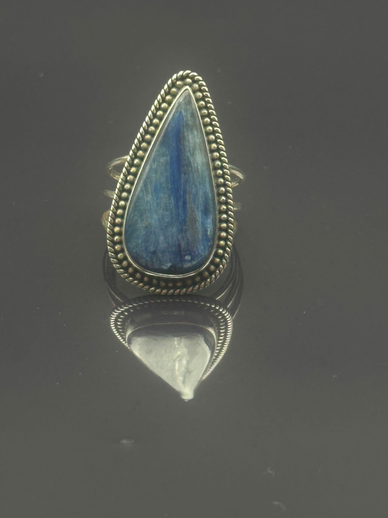 Sterling Silver Teardrop Kyanite Ring (1 of 7)