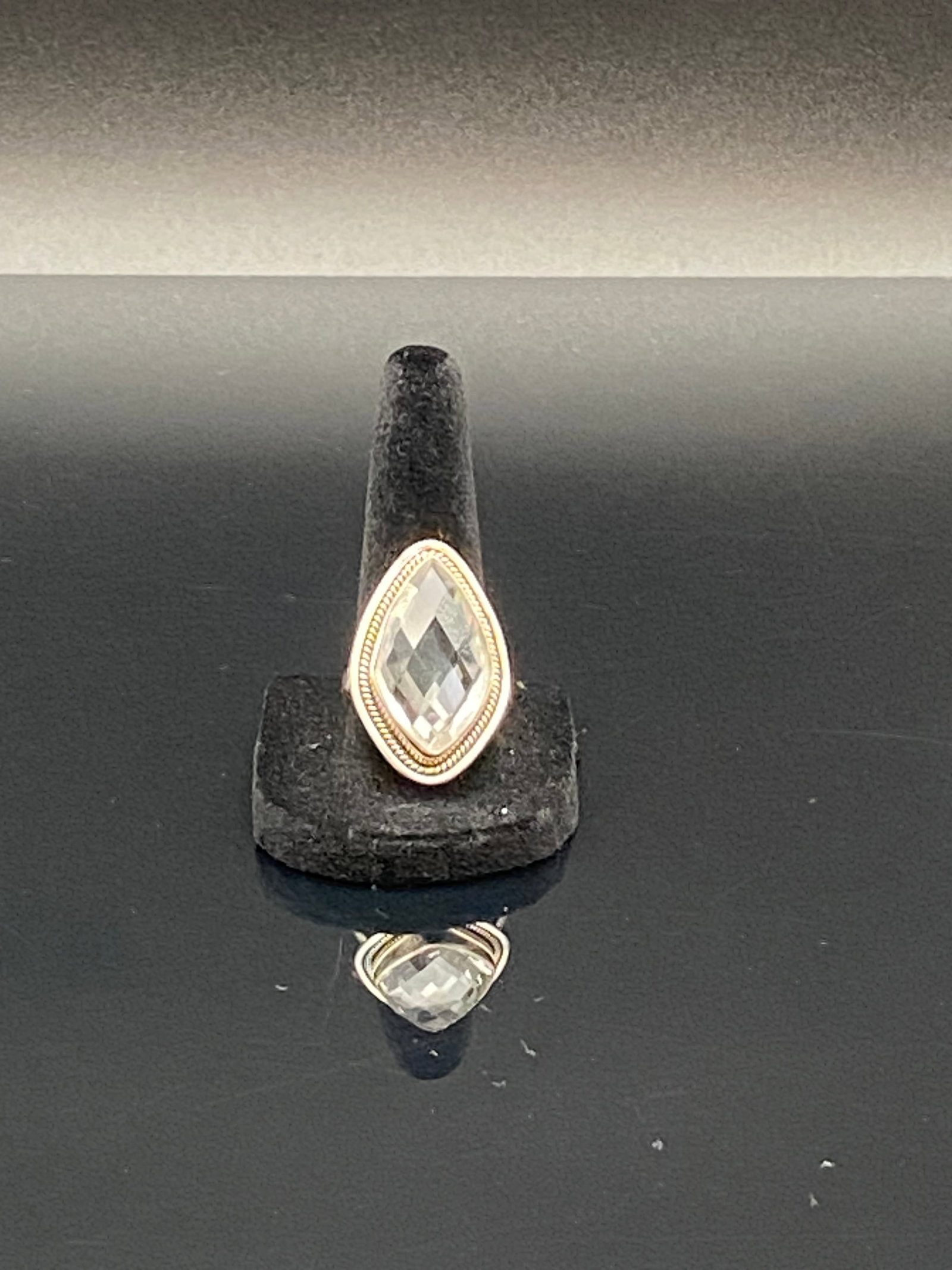 Sterling Silver Marquise Faceted Stone Ring (1 of 7)