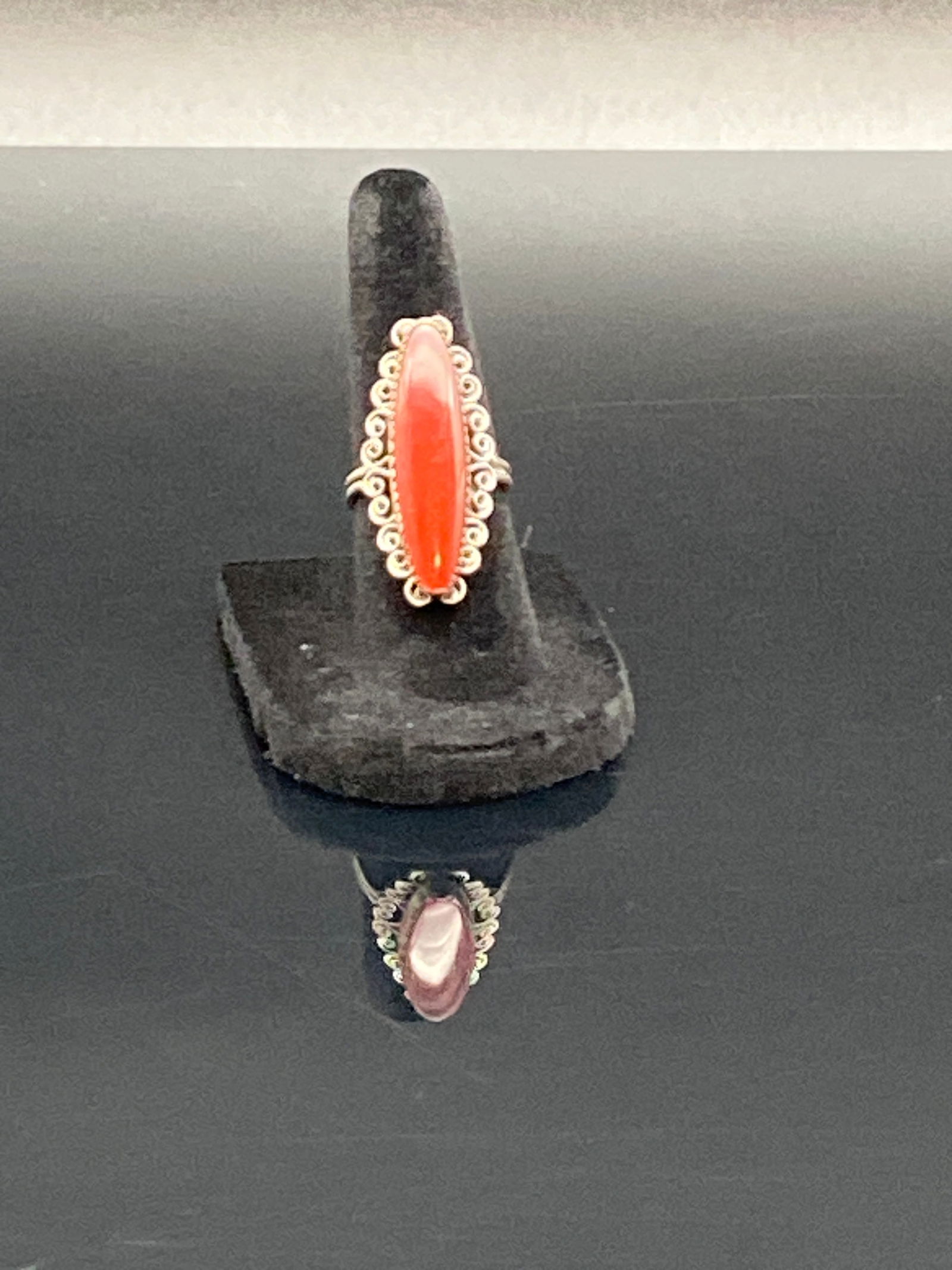 Vintage Beau Sterling Red Stone Ring (1 of 6)