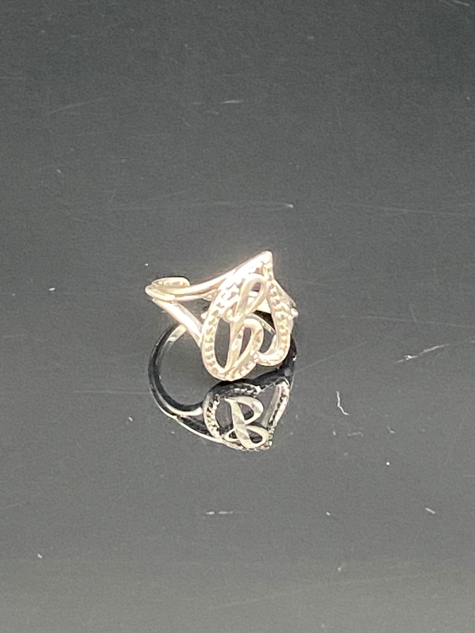 Sterling Silver Monogram Ring Adjustable (1 of 4)