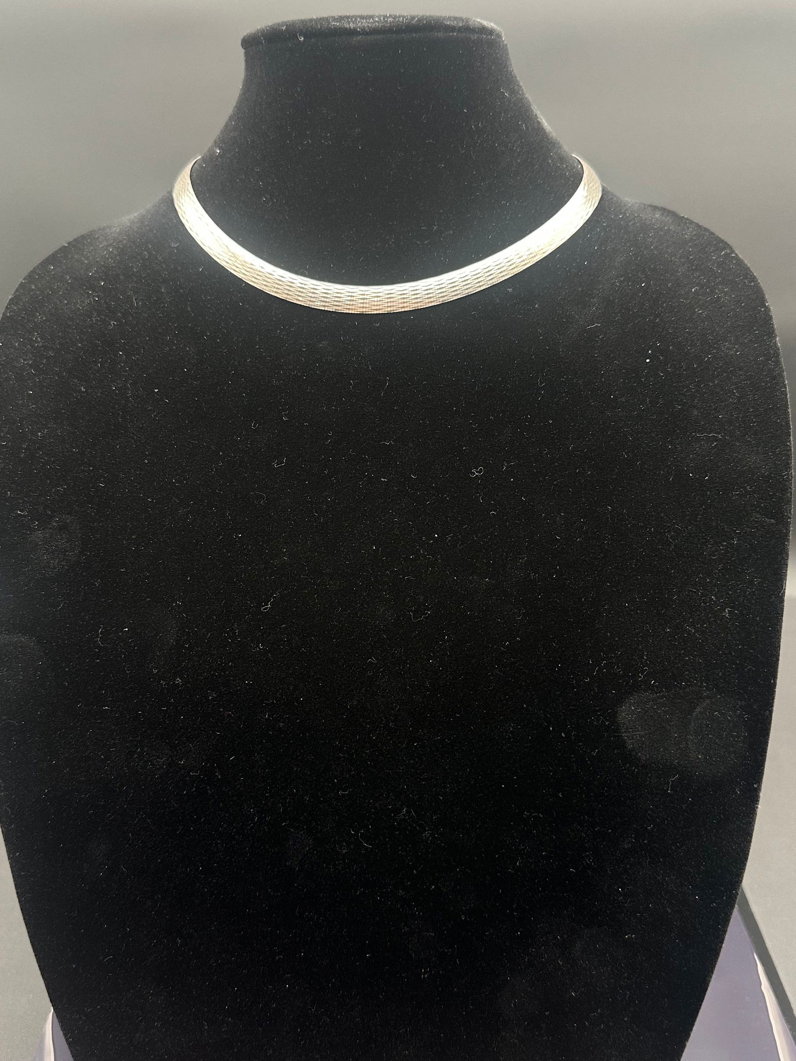 Italian Sterling Silver Herringbone Collar Necklace, 925 by Diadema (1 of 9)