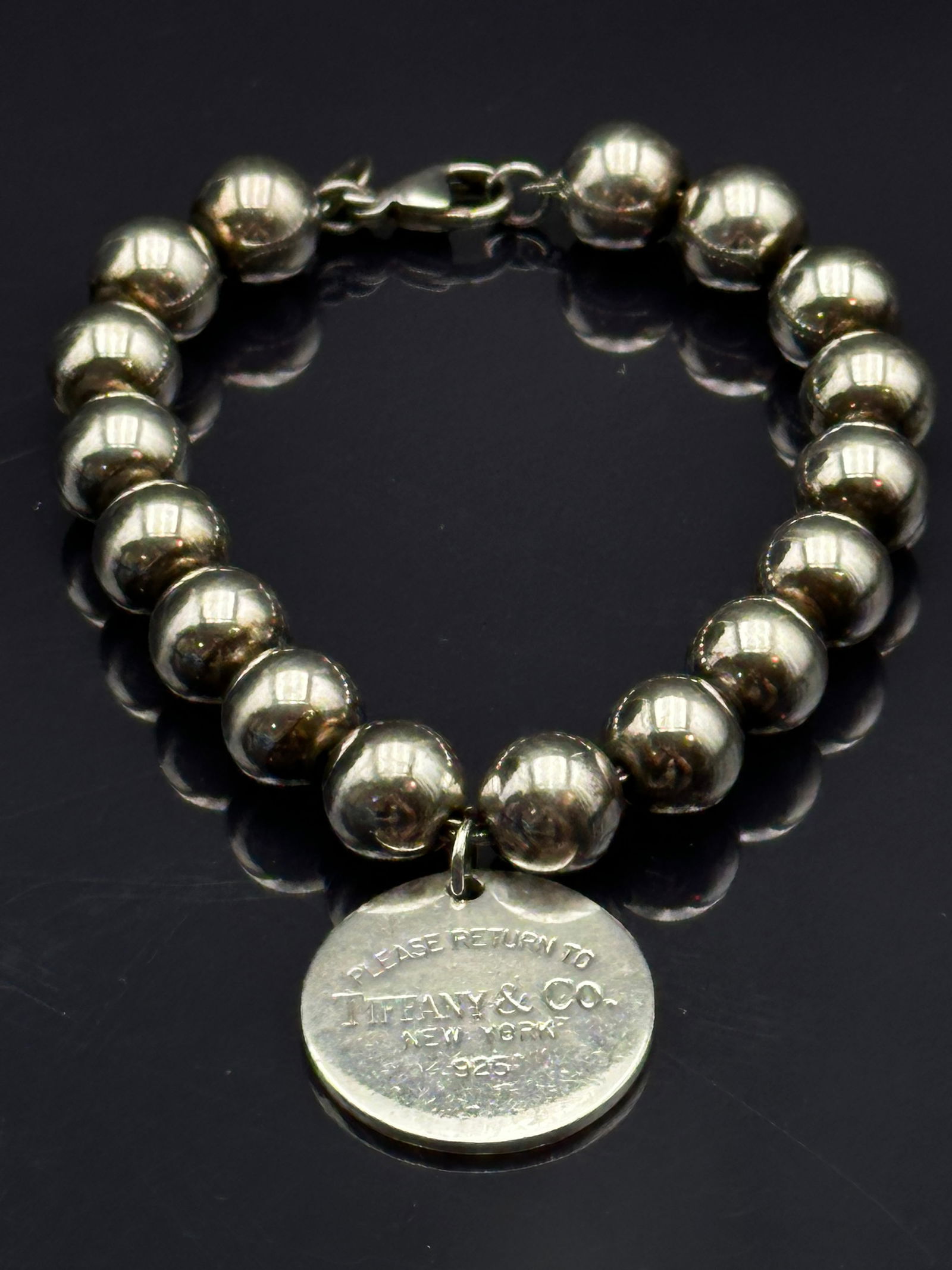 Tiffany & Co. Sterling Silver Bead Bracelet with “Please Return to Tiffany & Co.” Tag (1 of 7)