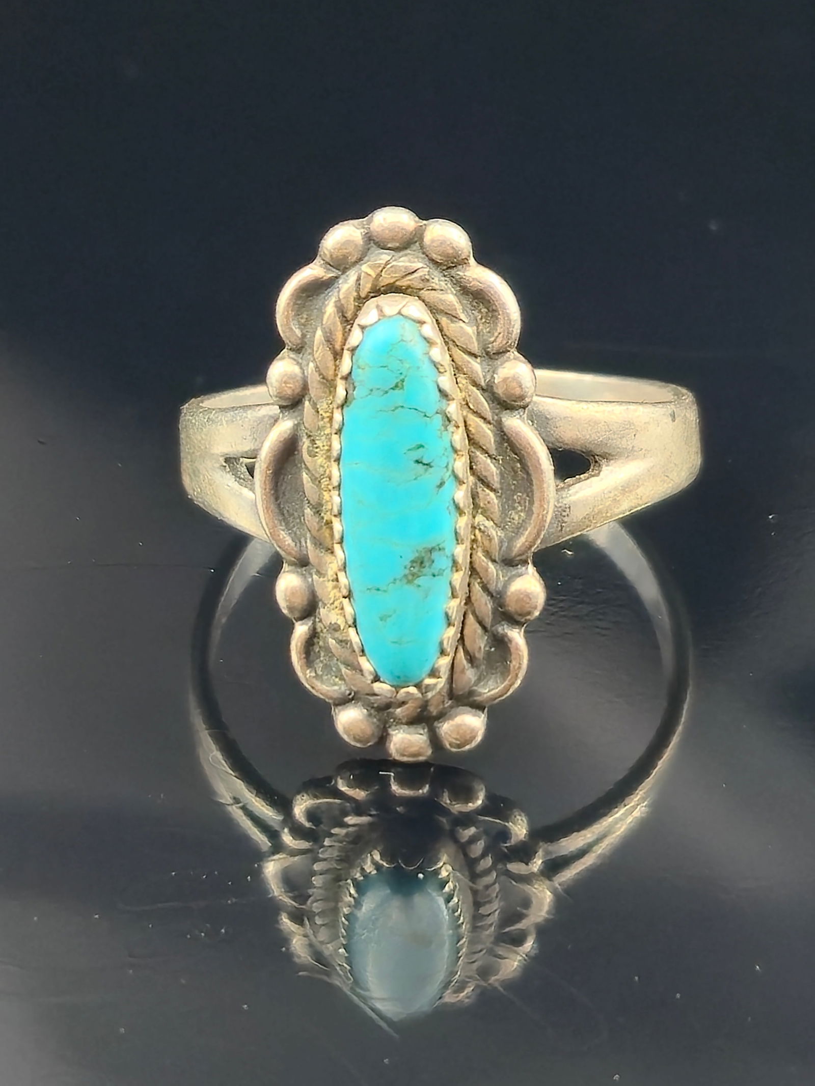 Bell Trading Post Sterling Silver Turquoise Ring Size 7.5 Vintage (1 of 7)