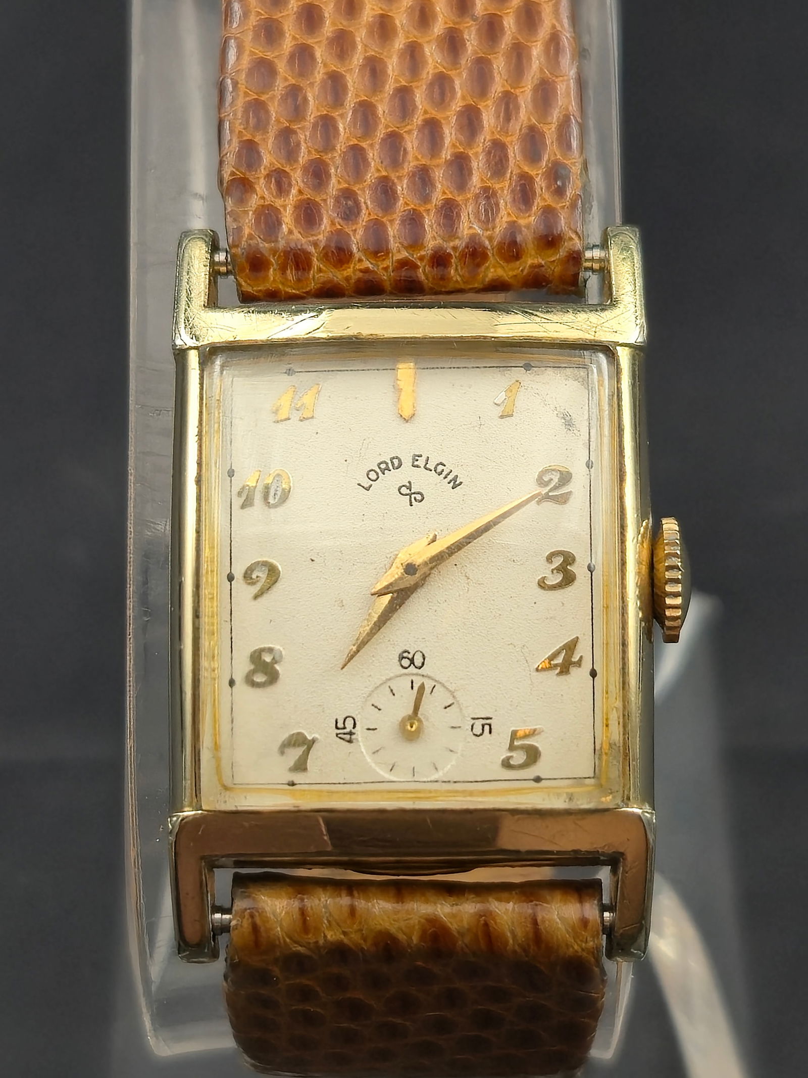 1950s Lord Elgin 21J Rectangular Manual Wind Dress Watch, 14K Gold-Filled Case, Running (1 of 7)