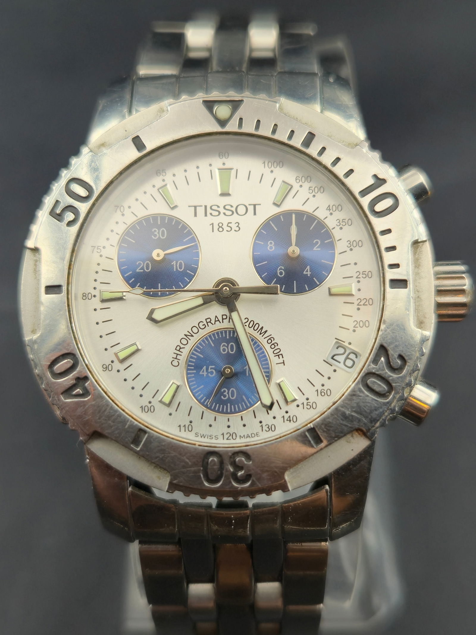 Tissot PRS 200 Chronograph 42mm Stainless Steel Silver Dial Diver Watch 200M (1 of 7)