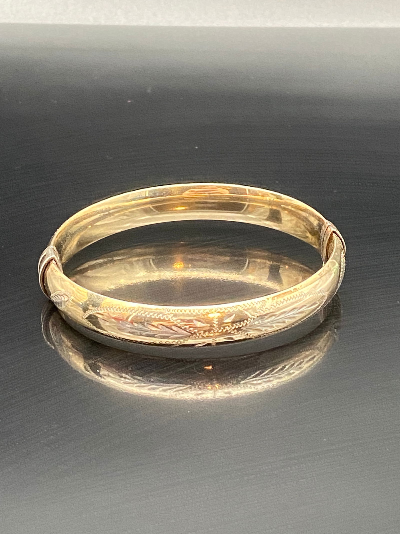 Vintage Gold-Filled Engraved Bangle Bracelet (1 of 7)