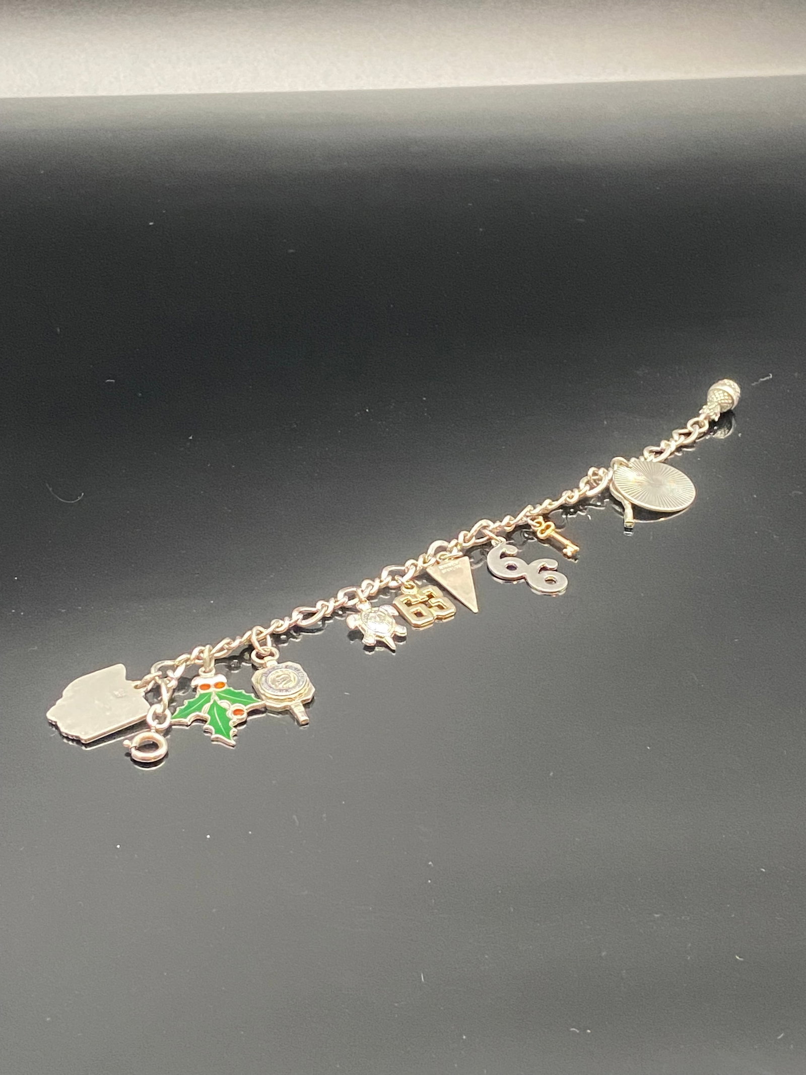 Sterling Silver Charm Bracelet with Travel & Religious Charms (1 of 6)