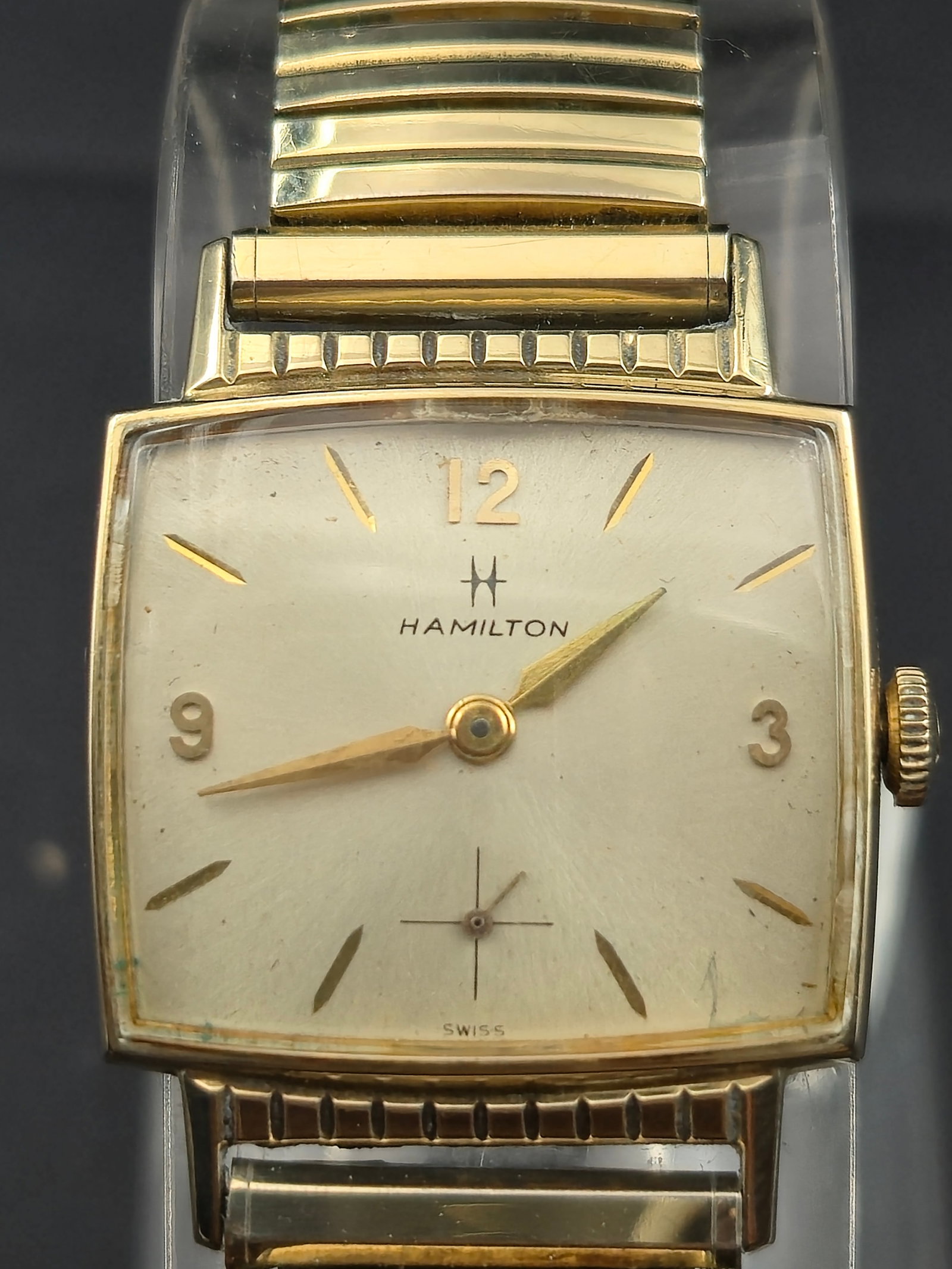 1960s Hamilton 10K RGP 30mm Square Men’s Dress Watch, Cal. 688 17J Manual Wind, Calendar Bracelet, (1 of 10)