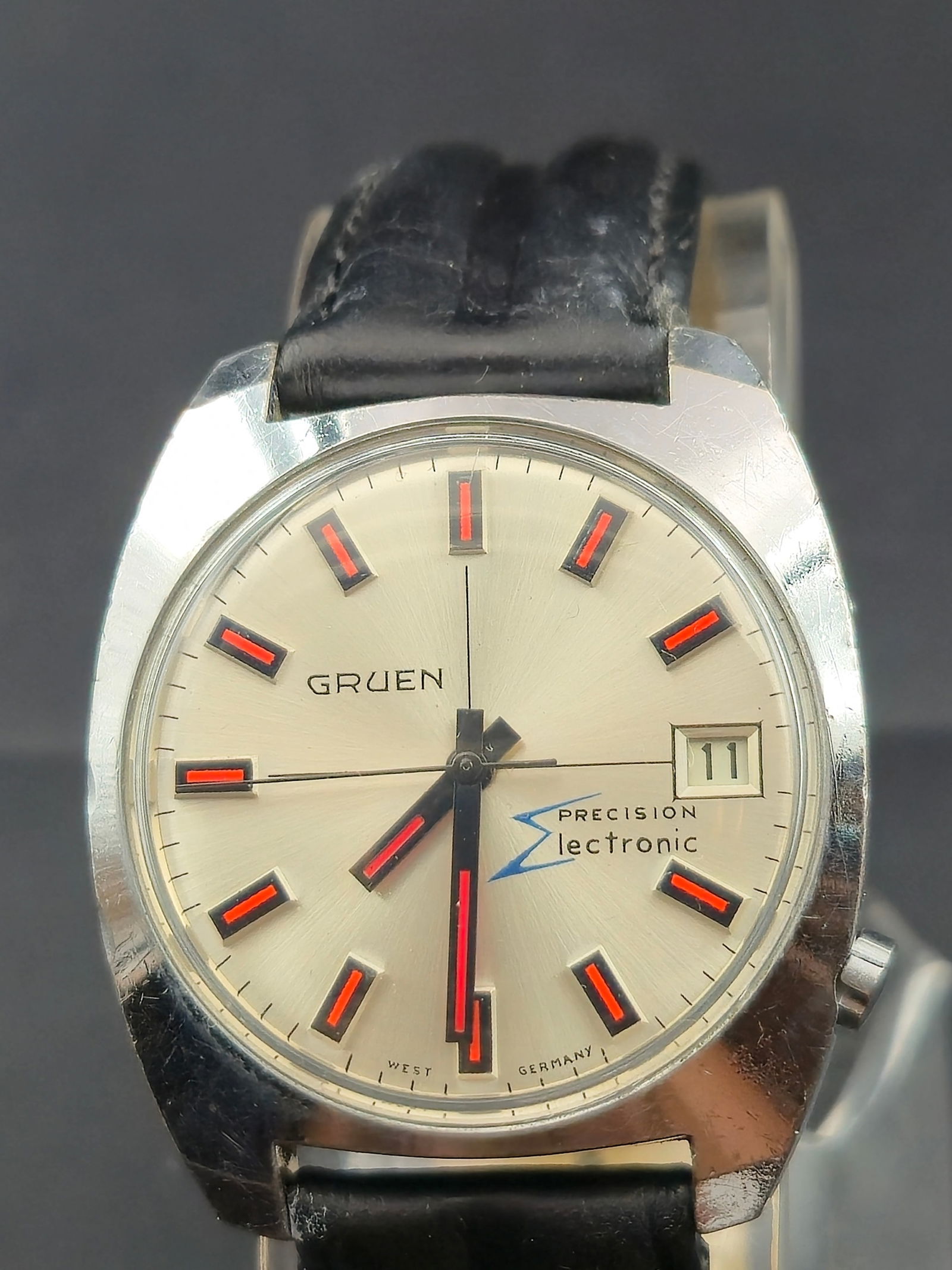1970s Gruen Precision Electronic “Beta Quartz” 37mm Men’s Watch, West Germany, Date, (1 of 7)